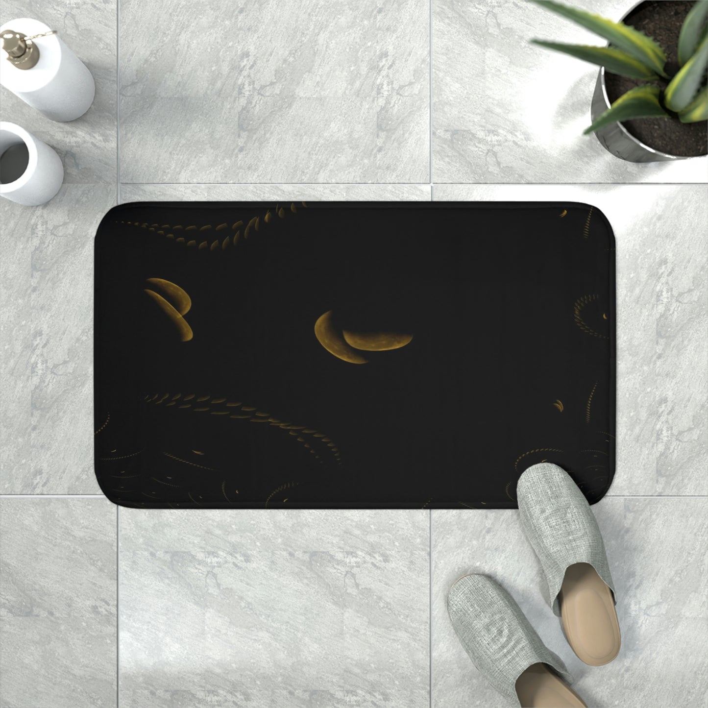 Memory Foam Bath Mat ... Regardez-La-Lune ... "One Shot: Moon Only: Processed 16 Hours ..." ...