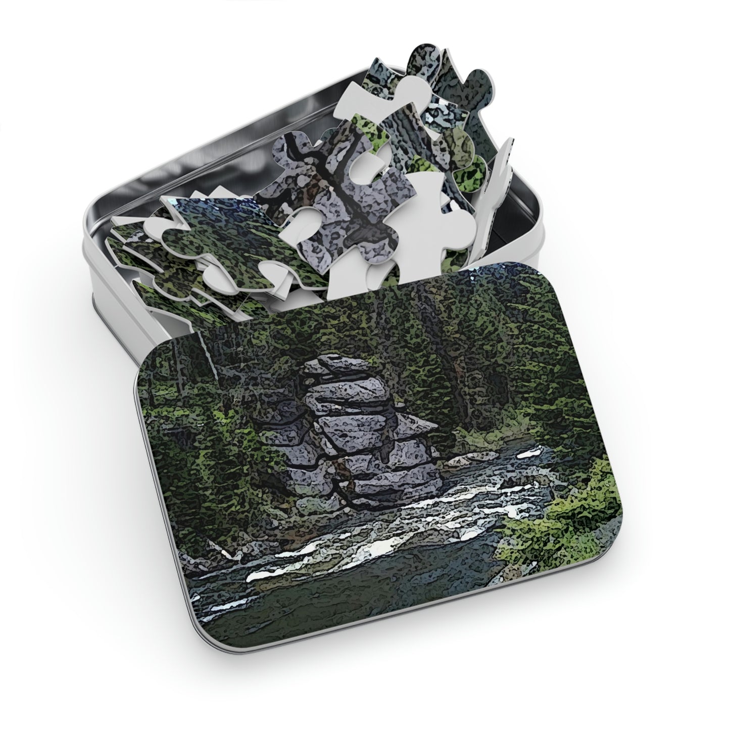 Jigsaw Puzzle (30, 110, 252, 500,1000-Piece) ..."I Am Innocent" ... Tricky-Dick Immortalized ... Nixon Rock: Along The River ... Central Idaho, Summer 2020 ... Original Works ...