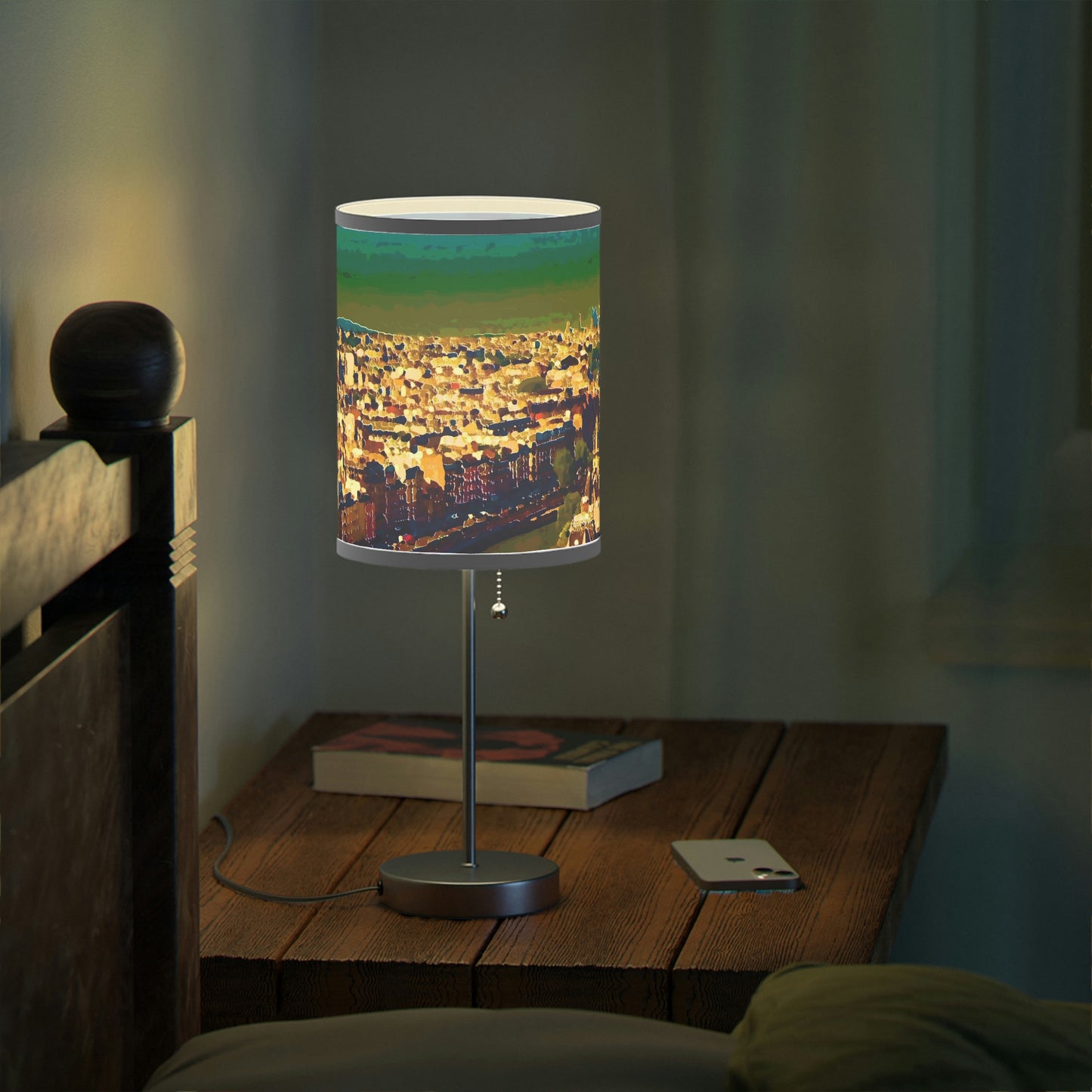 Lamp on a Stand, US|CA plug ... Au Paris ... "Along The River Seine" ... Barbara Joan Bonnel-Holt: 1972 ... Original Works ...