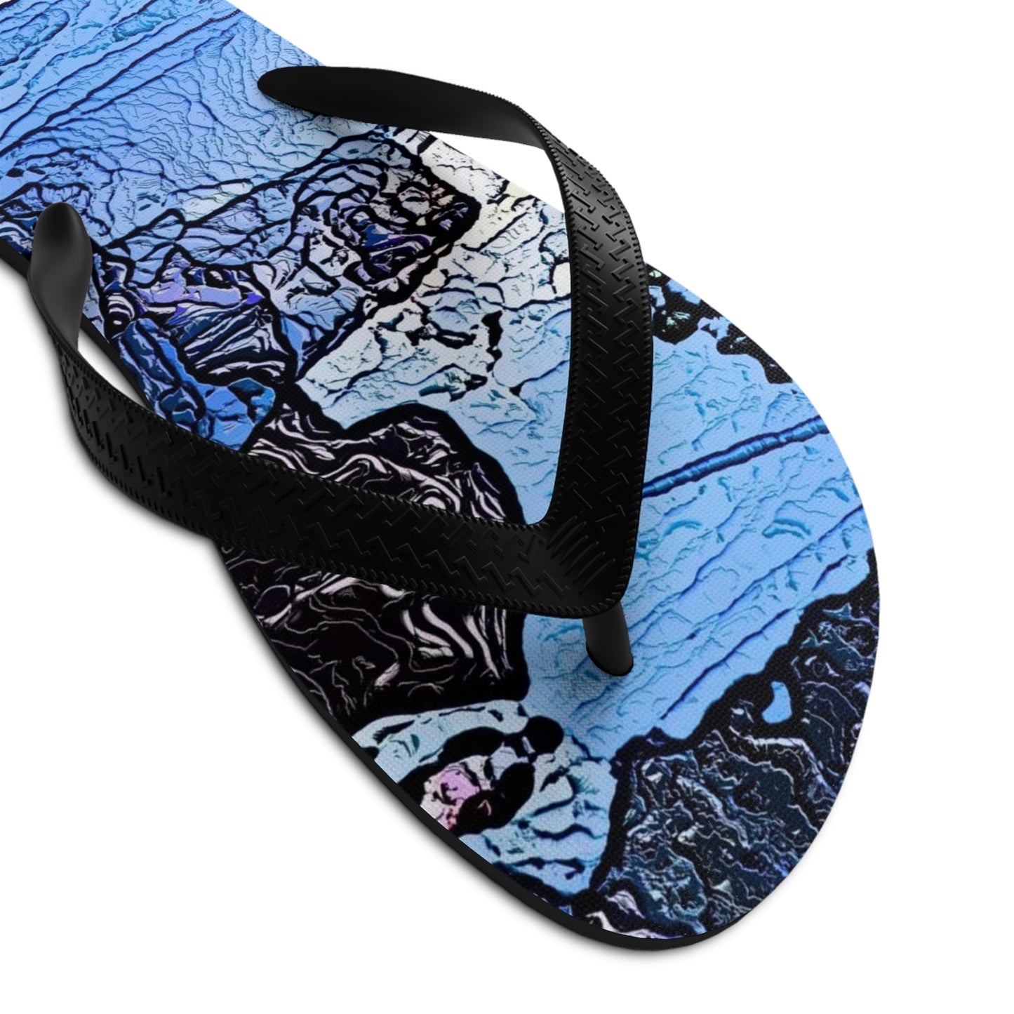 Unisex Flip-Flops ... Blasting Through-The-Powder ... 'Central Idaho Mounains ... ' 2Dec22 ...