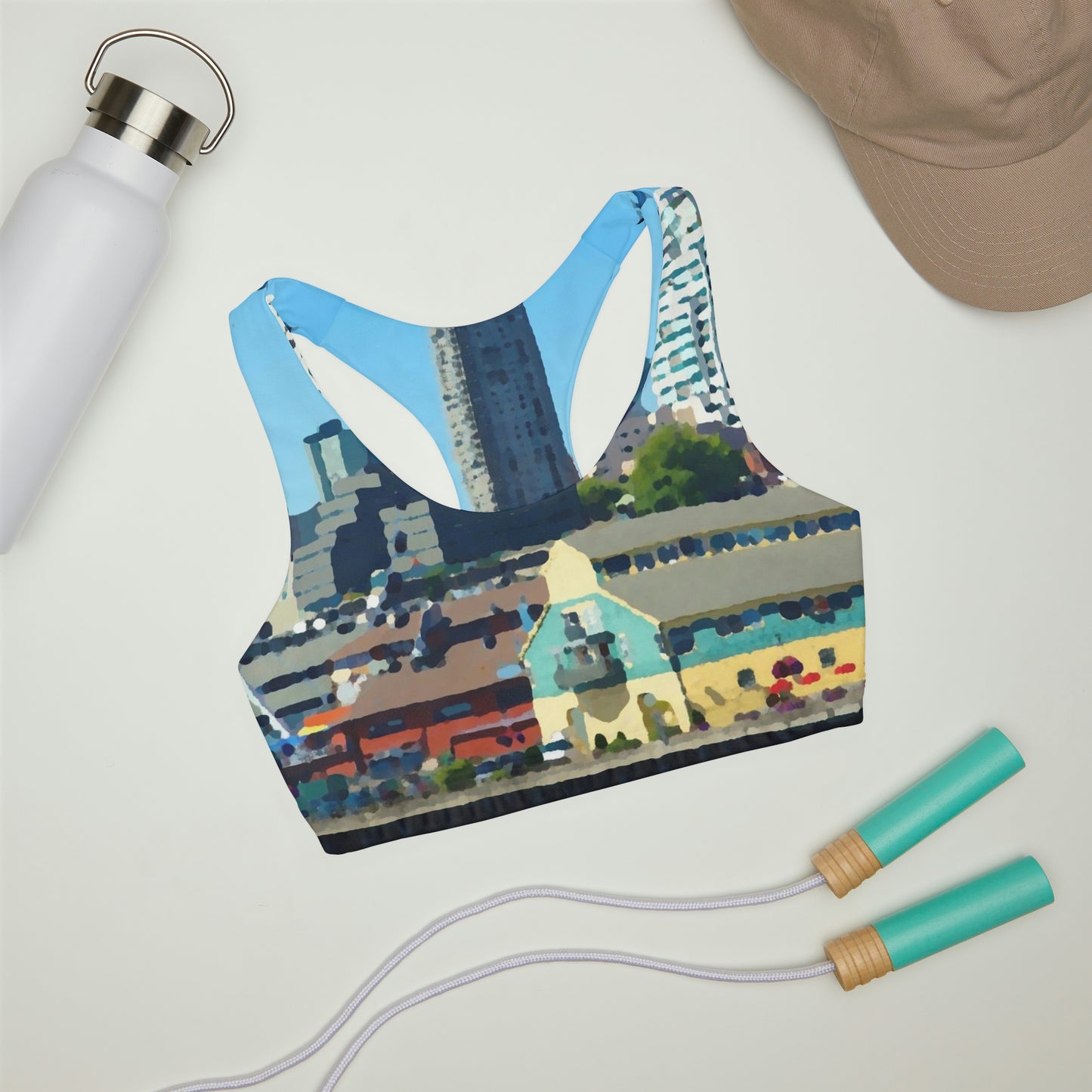 Girls' Double Lined Seamless Sports Bra ... That Classic Wheel ... 'Seattle's Wheel' ... & Old Classic Waterside Vendors ...  'Family Archives' ... Original Works ...