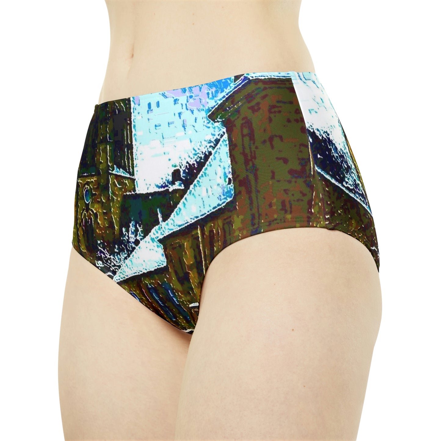 High-Waist Hipster Bikini Bottom ... Walikng The Streets & Alleys ... 'Strolling The Canals ... '  ... Original Works  ...