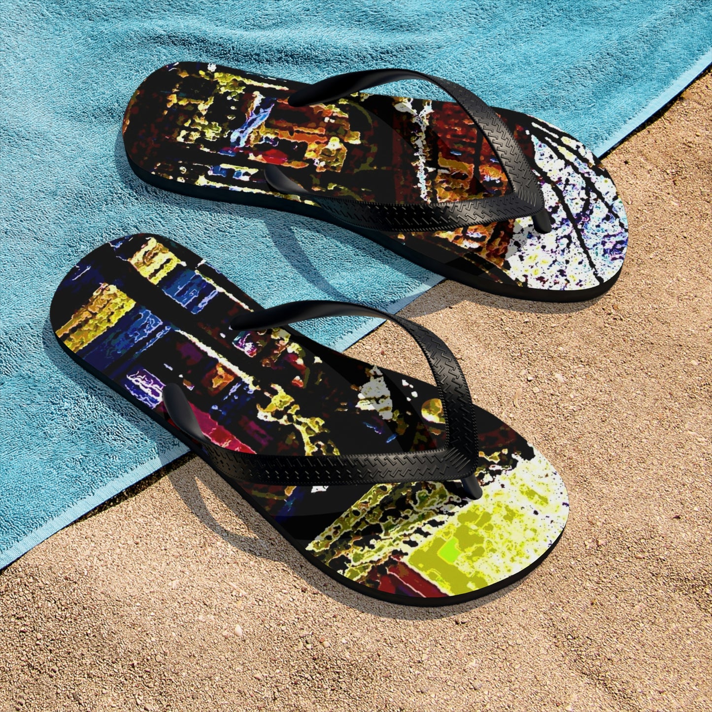 Unisex Flip-Flops ... A Very Fine Place To Meet ... To Catch The Bus ... 'To Find A Friend' .. Just-To-Hangout ... Dr FJHolt Base Photo ... Original Works ...