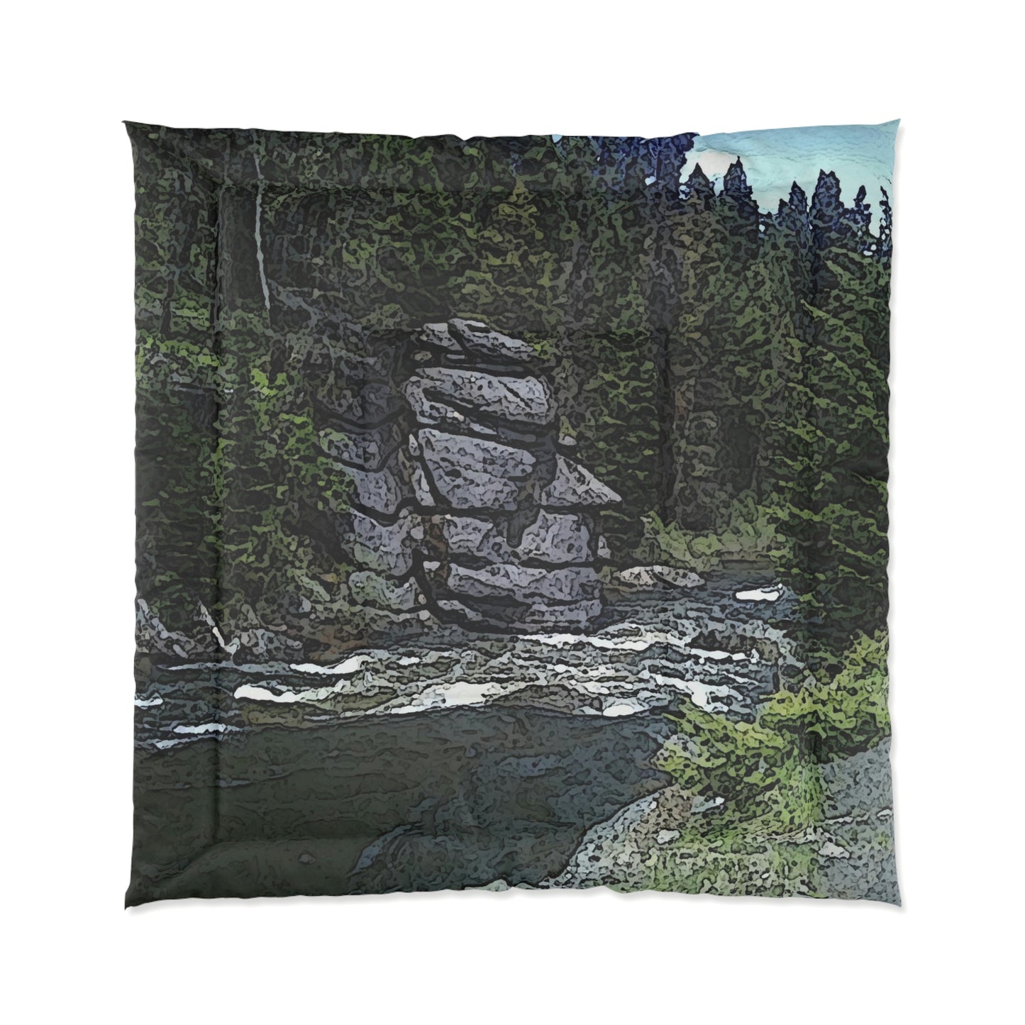 Comforter ..."I Am Innocent" ... Tricky-Dick Immortalized ... Nixon Rock: Along The River ... Central Idaho, Summer 2020 ... Original Works ...