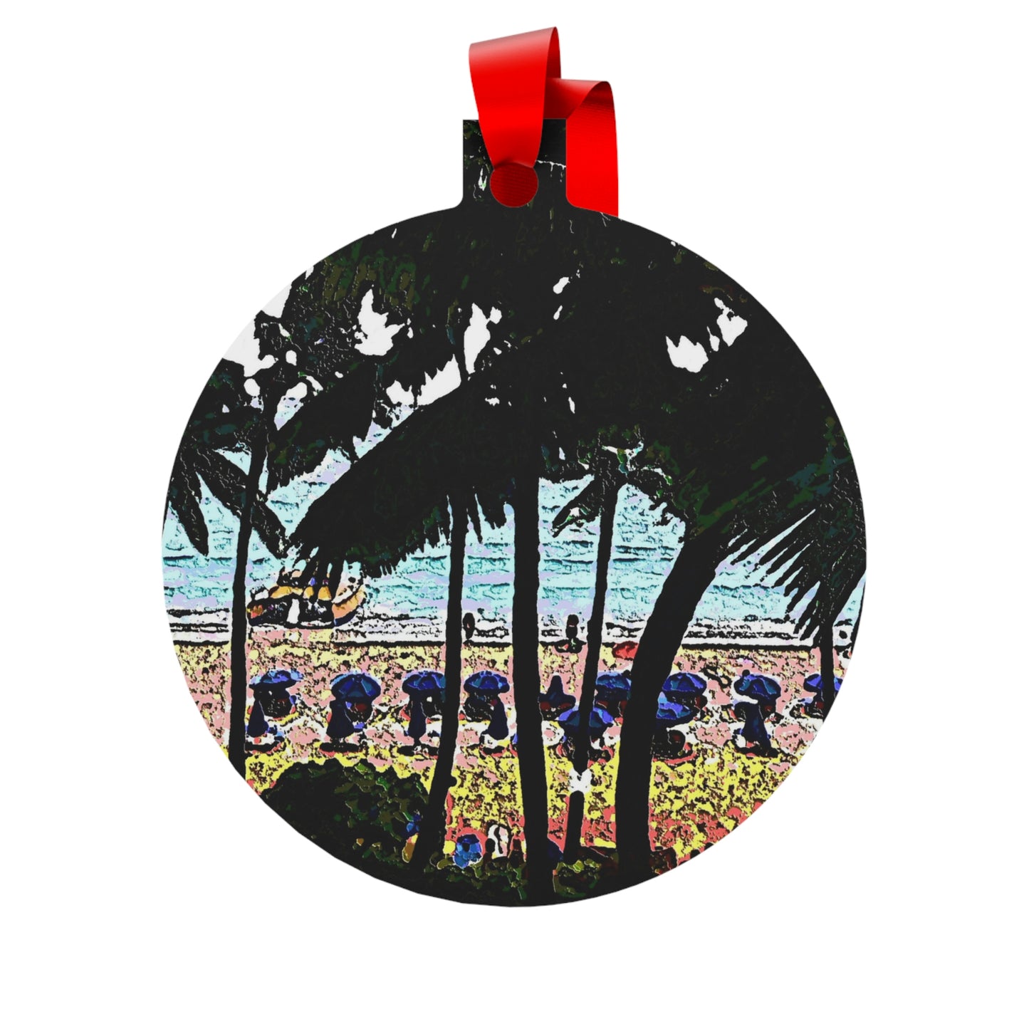 Metallic Ornaments (Round, Berlin) ...  "A Beautiful Beach Amongst The Palms" ... The Outrigger Waikiki, Honolulu, Oahu ... Original Works ...