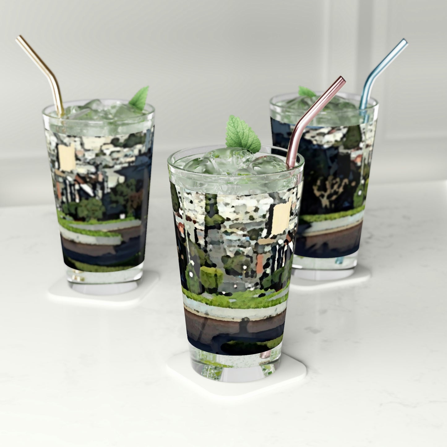 Pint Glass, 16oz ... "Lombard Street San Francisco, CA, USA" ... Family Archives 1970's ... Original Works ...