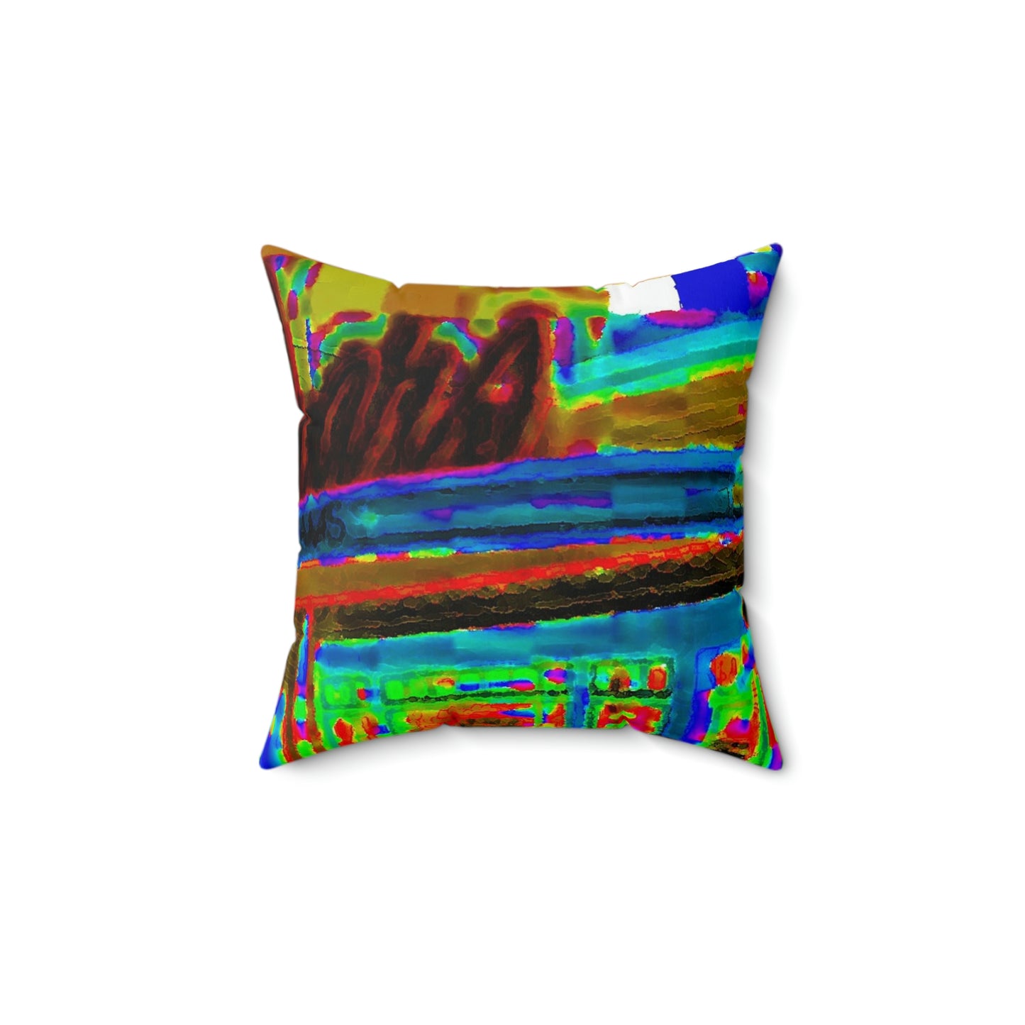 Spun Polyester Square Pillow ... In-A-Hurry & Stressed? ... Remember: Keep "Clam" ... Clam_Happy ...  'Ivars: Seattle Waterfront' ... Personal Archives ... Original Works ...
