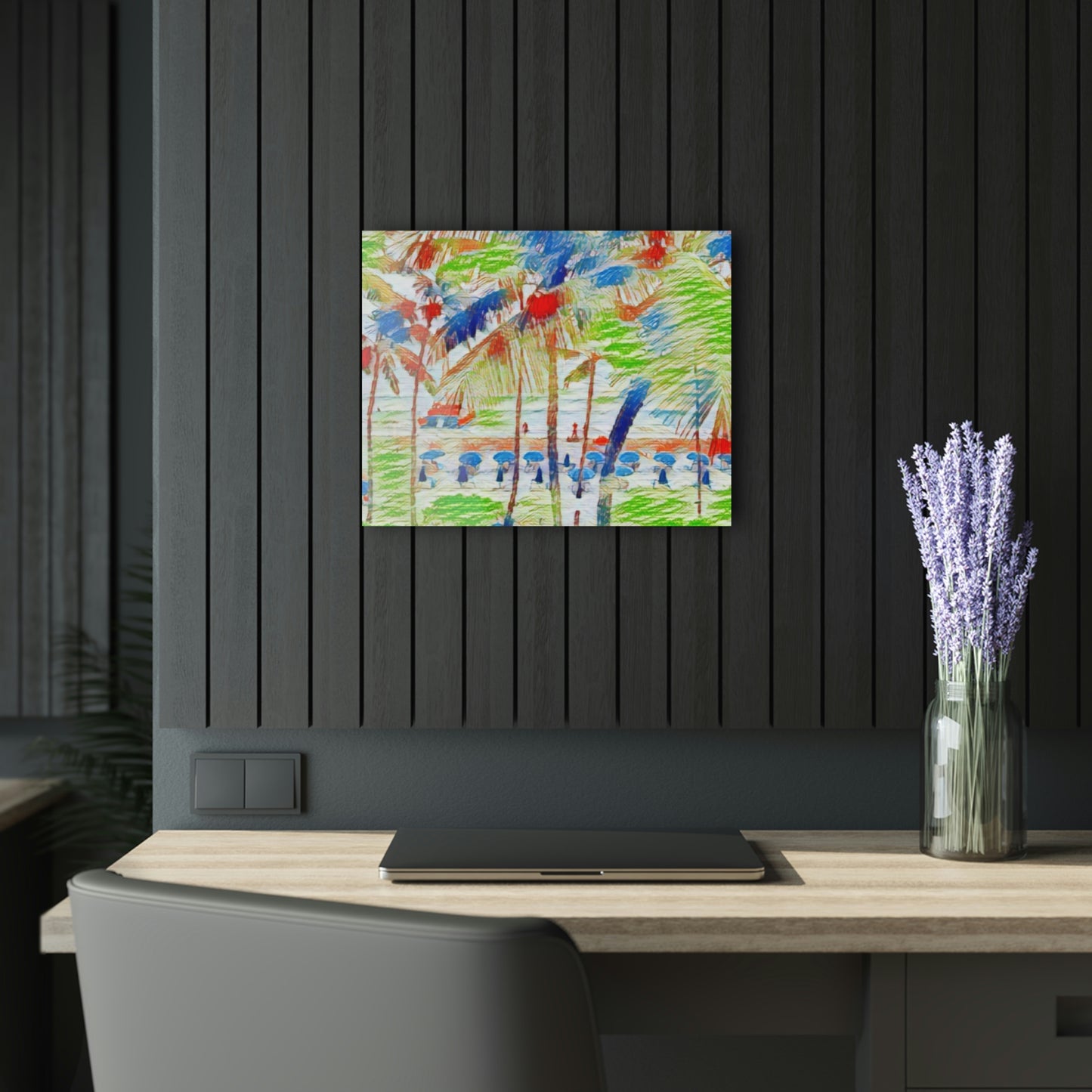 Acrylic Prints (French Cleat Hanging) ... "The Royal Hawai'ian: Waikiki Beach_Beach" ... Honolulu, HI ... Ocotber 2014 (Halloween) ... Original Works ...