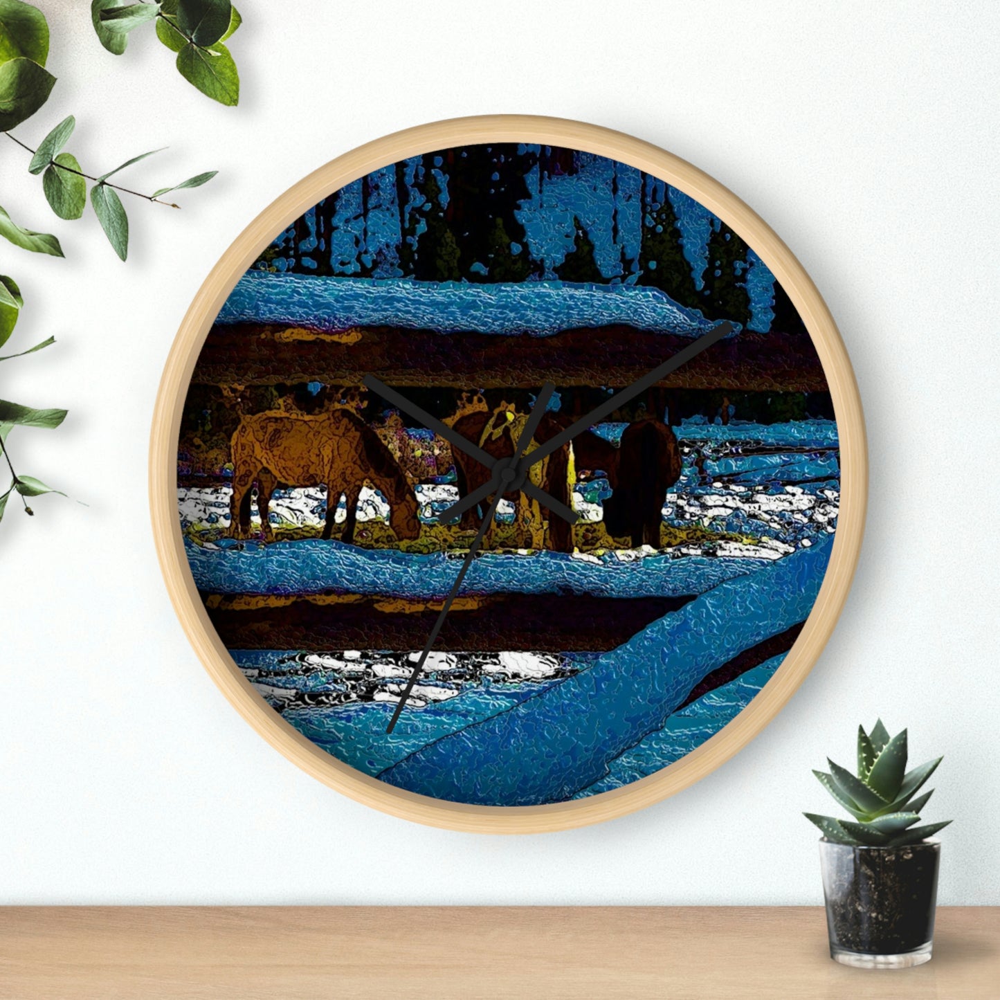 Wall clock ... A Horse ... A Saddle ...  Foraging Through The Snow ...  An_Asses 'Cry' ... Central Idaho, November 2022 ...  Original Works ...
