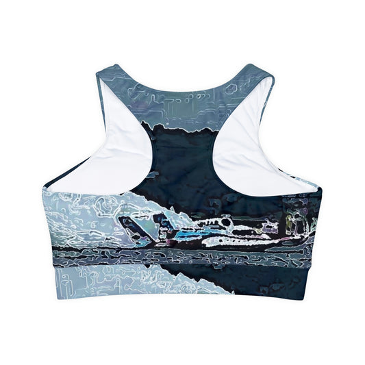 Fully Lined, Padded Sports Bra ...  Seattle Columbia Cup On Lake Washington ... "Dave Wilcox Heads For The Win" ... Associate Gift-Photo ... Original Works ...