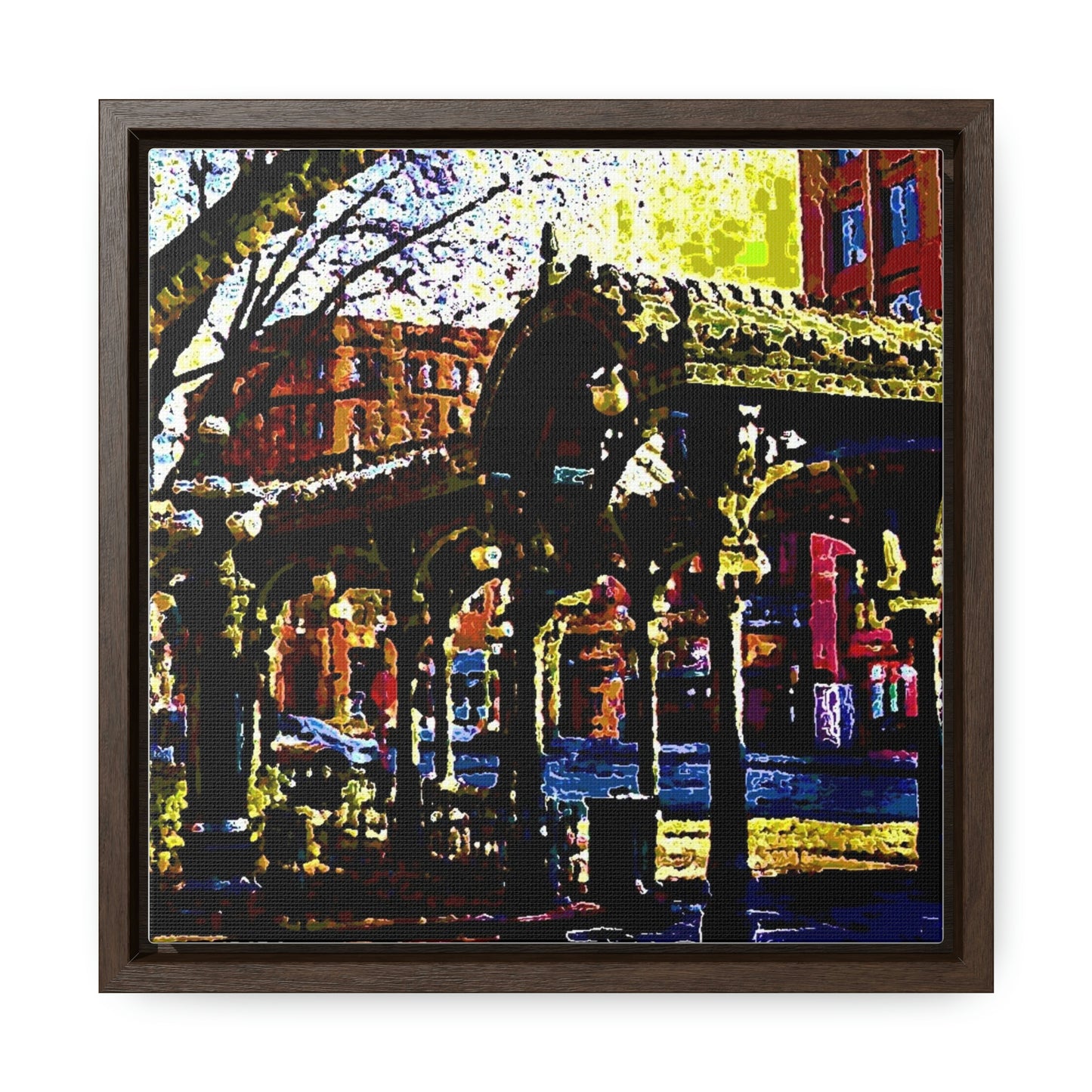 Gallery Canvas Wraps, Square Frame ... A Very Fine Place To Meet ... To Catch The Bus ... 'To Find A Friend' .. Just-To-Hangout ... Dr FJHolt Base Photo ... Original Works ...