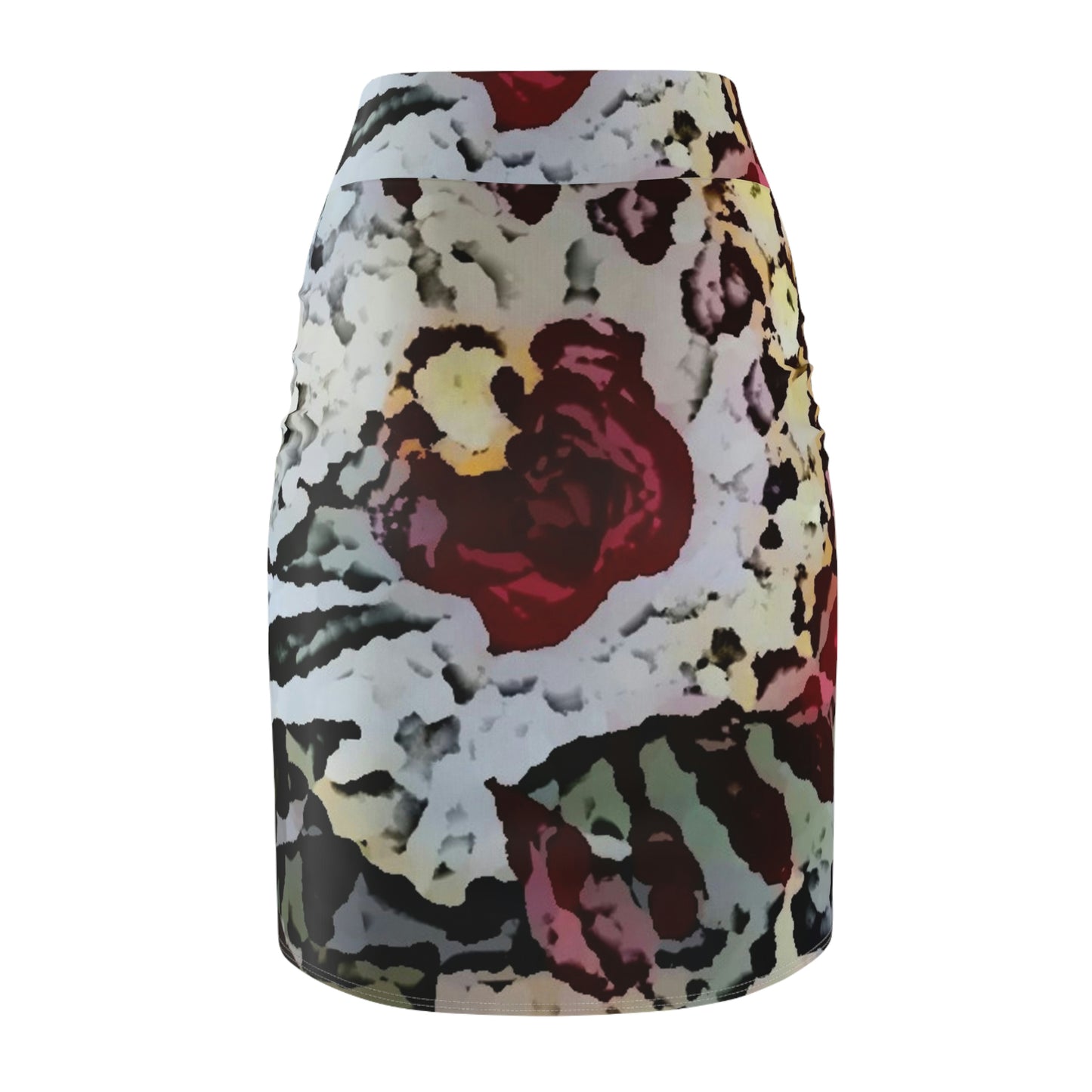 Women's Pencil Skirt ... "A Friendly Flower" ... Pointsettia 'Pointing' ... Original Works ... (Supplied Photograph) ...