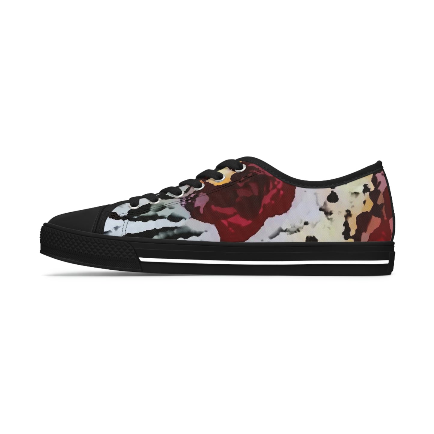 Women's Low Top Sneakers ... "A Friendly Flower" ... Pointsettia 'Pointing' ... Original Works ... (Supplied Photograph) ...