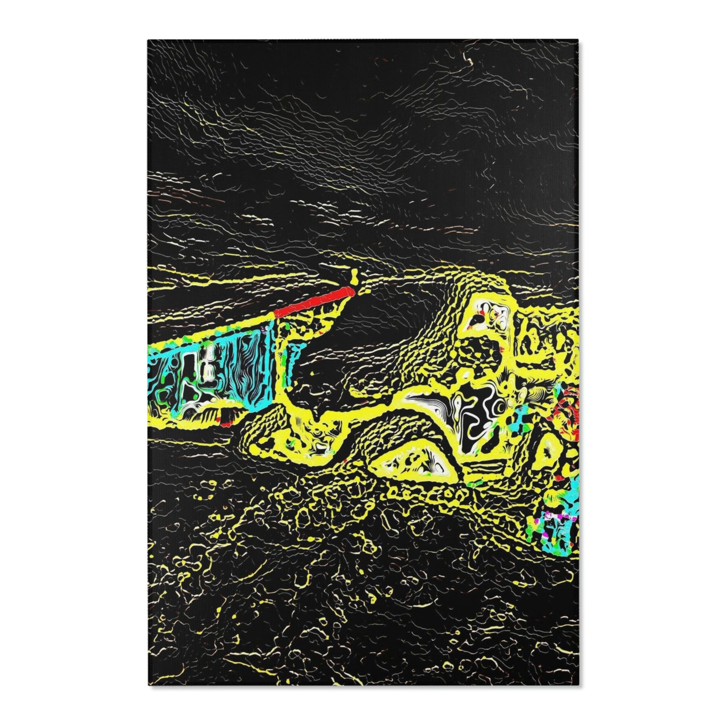 Area Rugs ... "Snow Vehicle In Snow Storm At-Rest" ... Circa 12Mar23 ... Central Idaho ... 18-Hours Rendering Time: Original Works ...