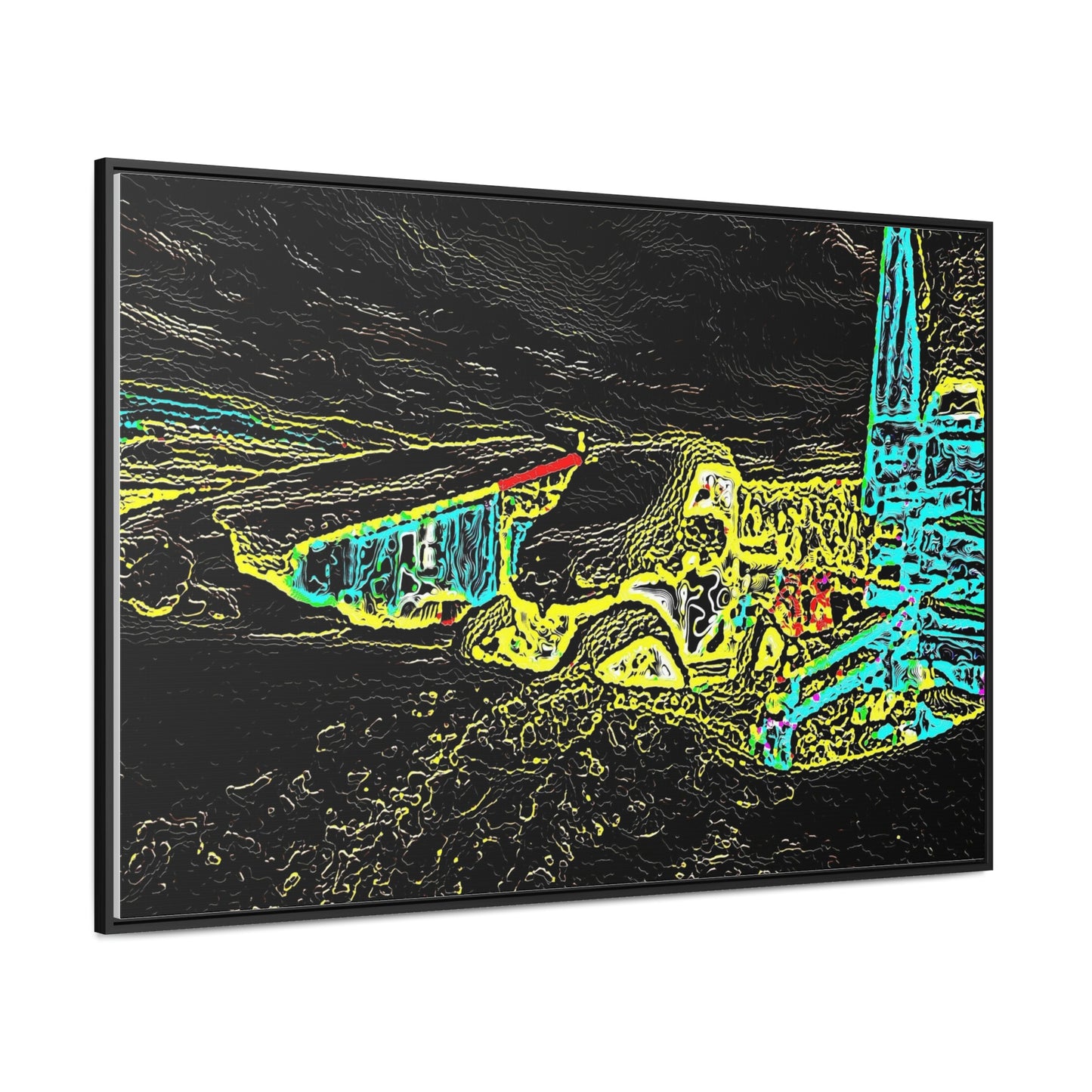 Gallery Canvas Wraps, Horizontal Frame ... "Snow Vehicle In Snow Storm At-Rest" ... Circa 12Mar23 ... Central Idaho ... 18-Hours Rendering Time: Original Works ...
