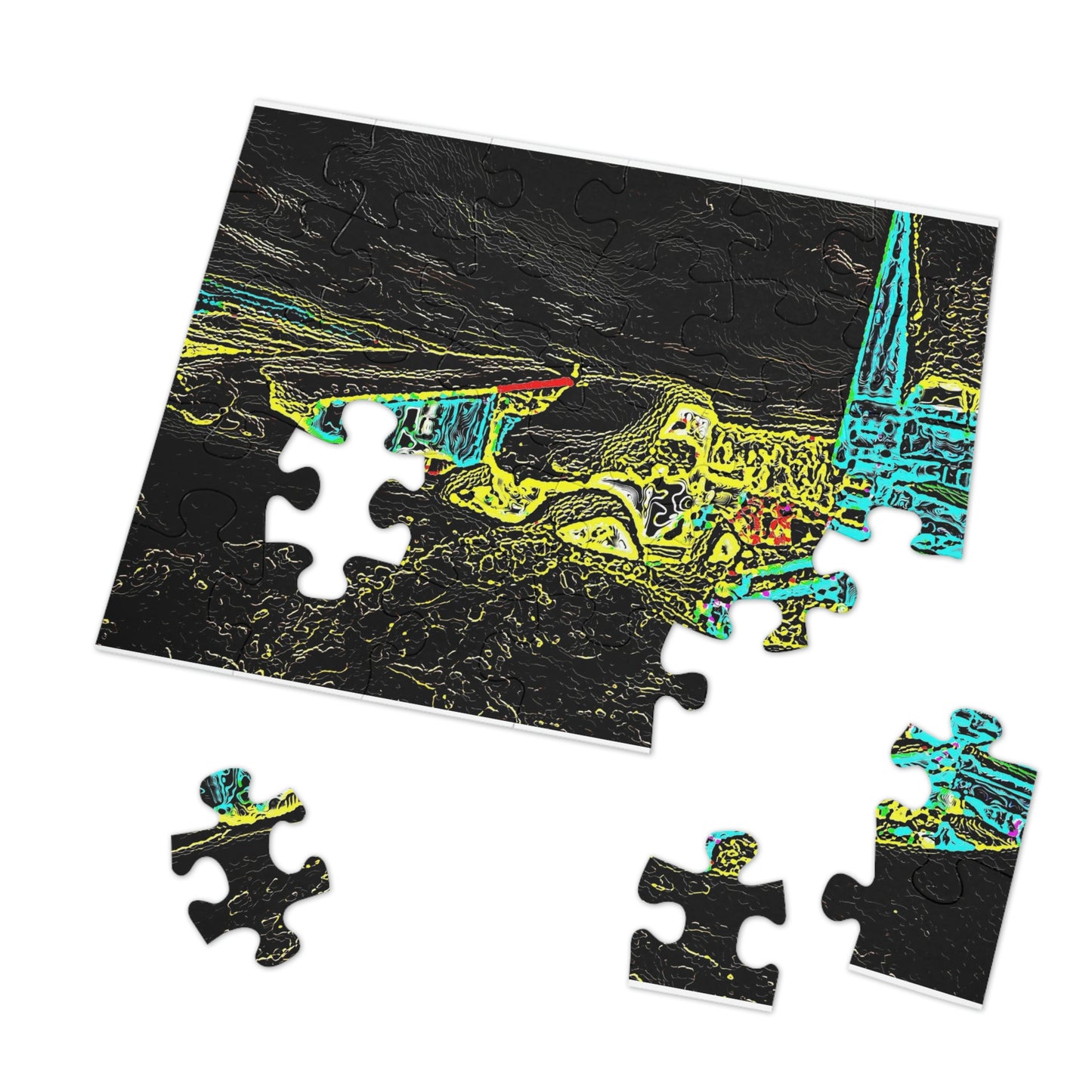 Jigsaw Puzzle (30, 110, 252, 500,1000-Piece) ... "Snow Vehicle In Snow Storm At-Rest" ... Circa 12Mar23 ... Central Idaho ... 18-Hours Rendering Time: Original Works ...