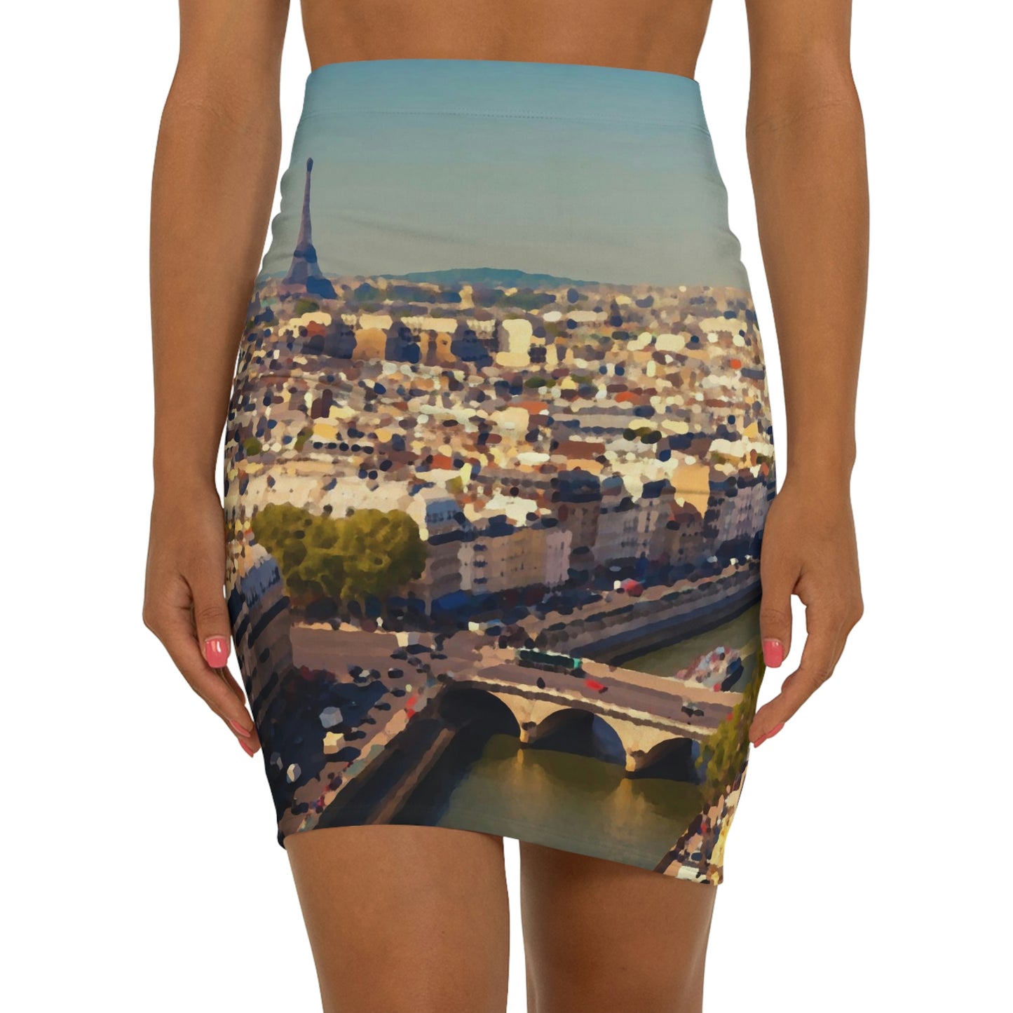 Women's Mini Skirt ... Au Paris ... "Along The River Seine" ... Barbara Joan Bonnell-Holt: 1972 ... Original Works ...