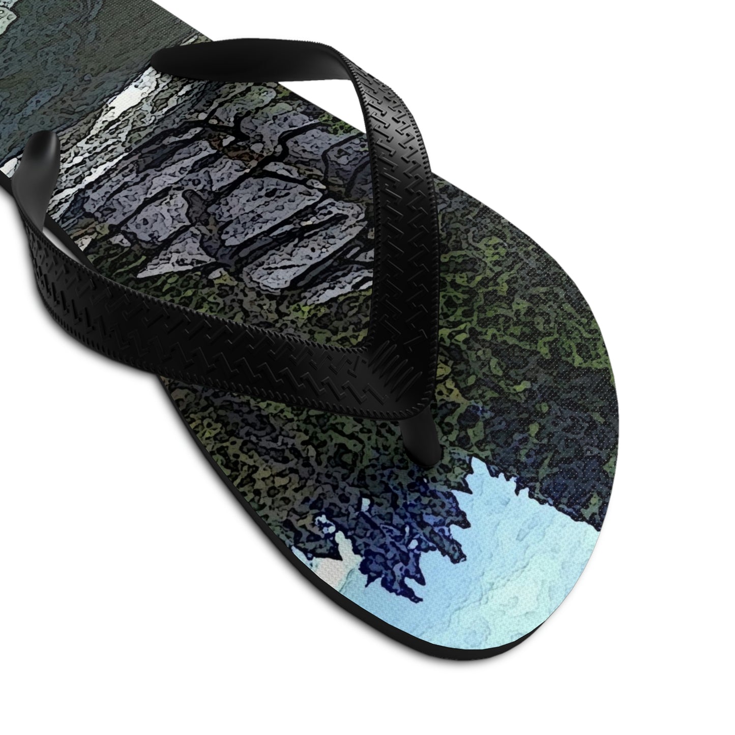 Unisex Flip-Flops ..."I Am Innocent" ... Tricky-Dick Immortalized ... Nixon Rock: Along The River ... Central Idaho, Summer 2020 ... Original Works ...