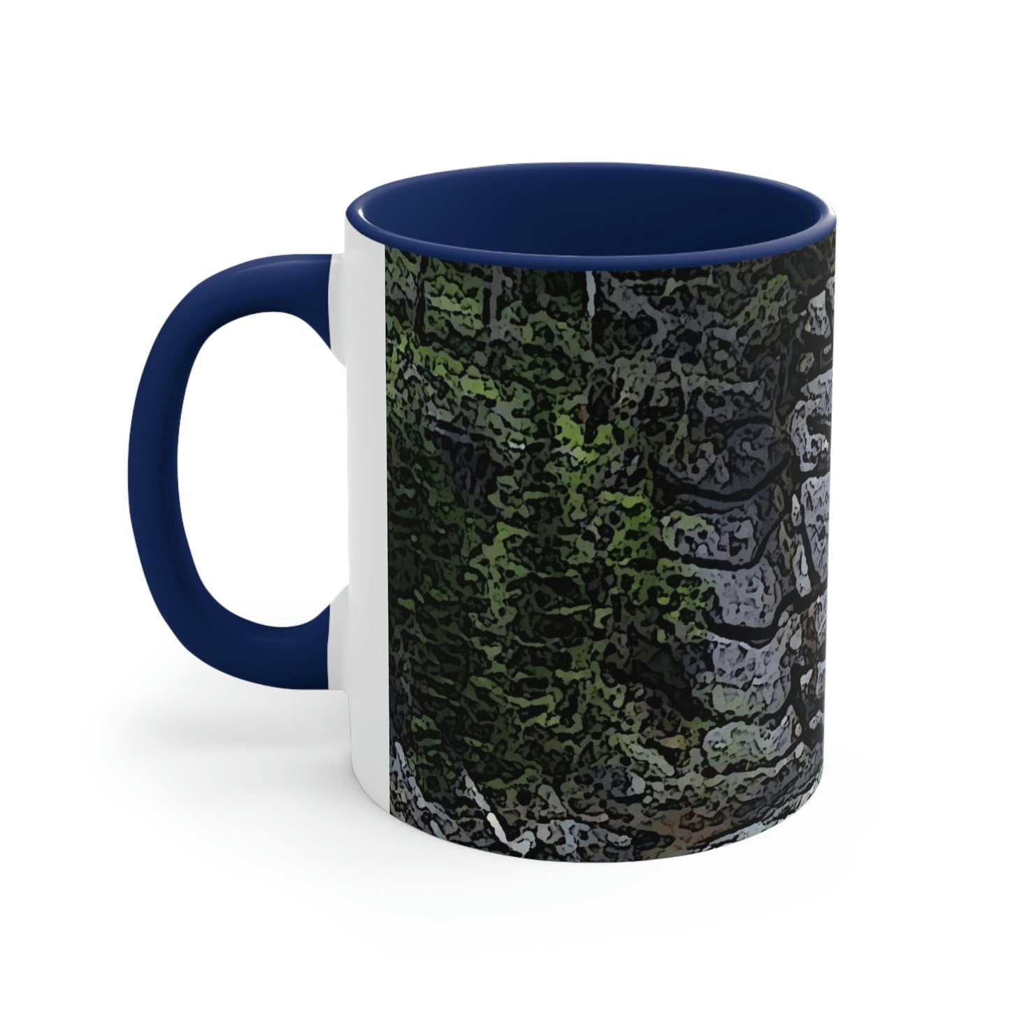 Accent Coffee Mug, 11oz ..."I Am Innocent" ... Tricky-Dick Immortalized ... Nixon Rock: Along The River ... Central Idaho, Summer 2020 ... Original Works ...