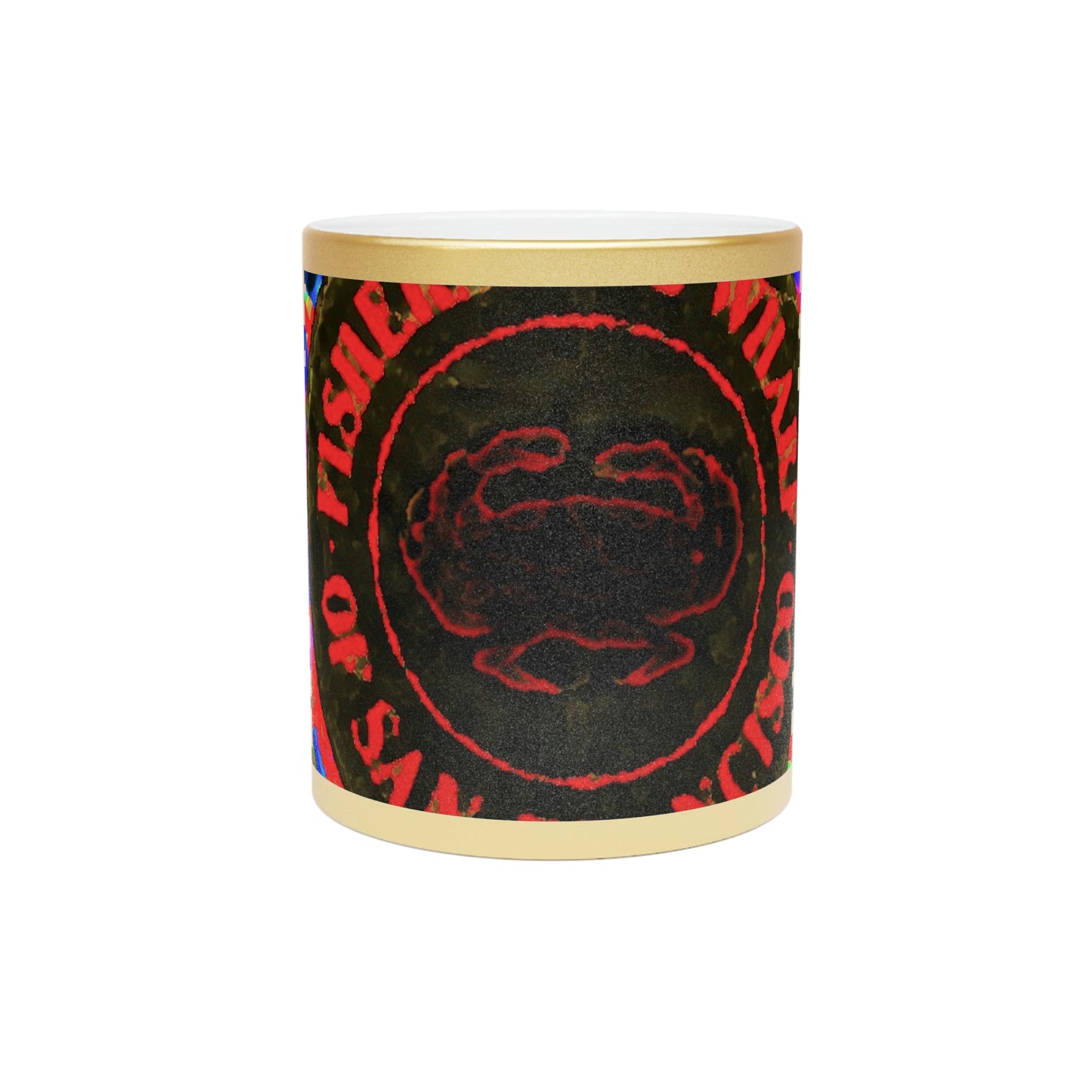 Metallic Mug (Silver\Gold) ... "No.9 Fishermen's Grotto - Fishermen's Wharf, SF, California" ... Family Archives: 1970's ... Original Works ...