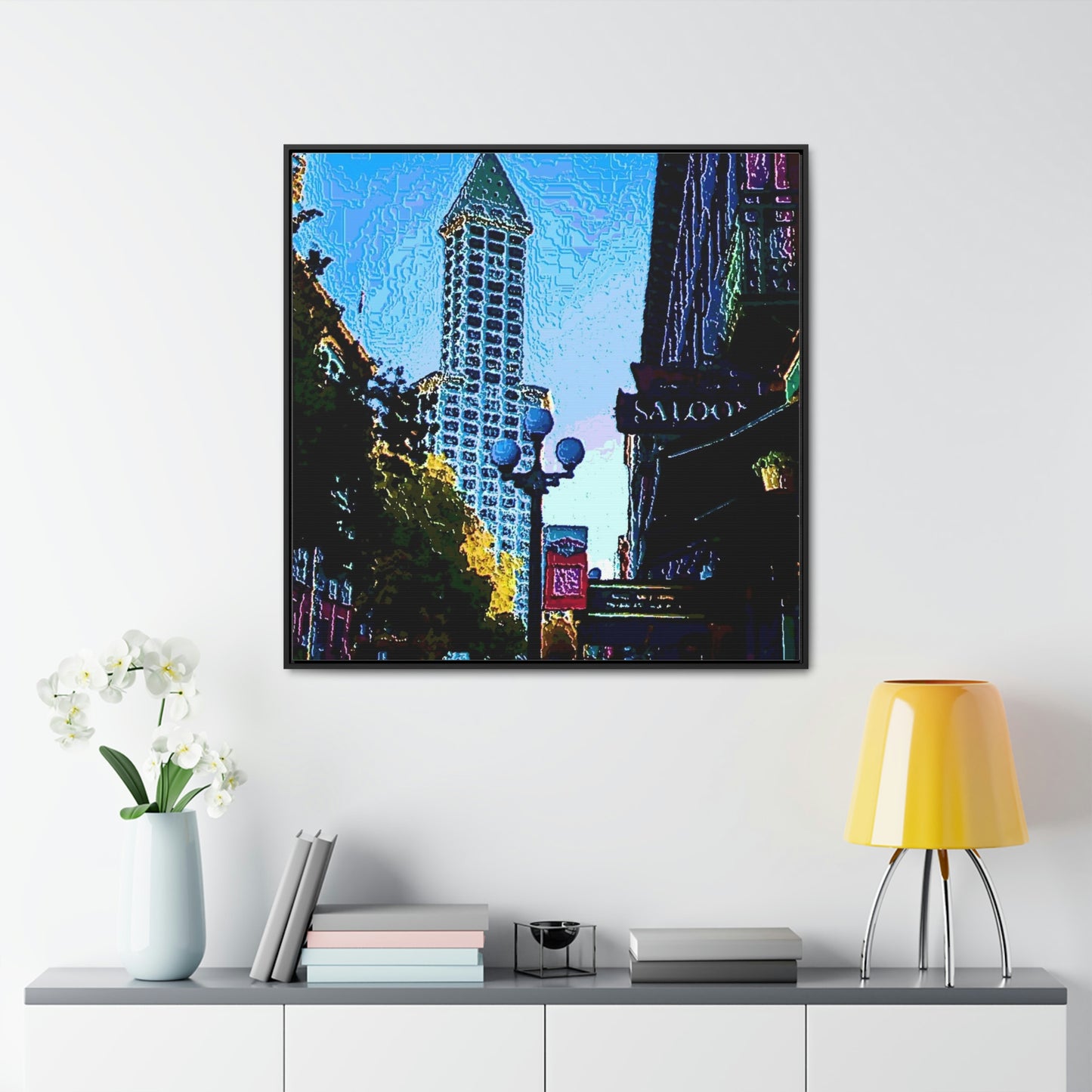 Gallery Canvas Wraps, Square Frame ...  Pioneer Square & Smith Tower ... 'That World Famous View' ... Colleague Supplied Photo ... Original Works ...