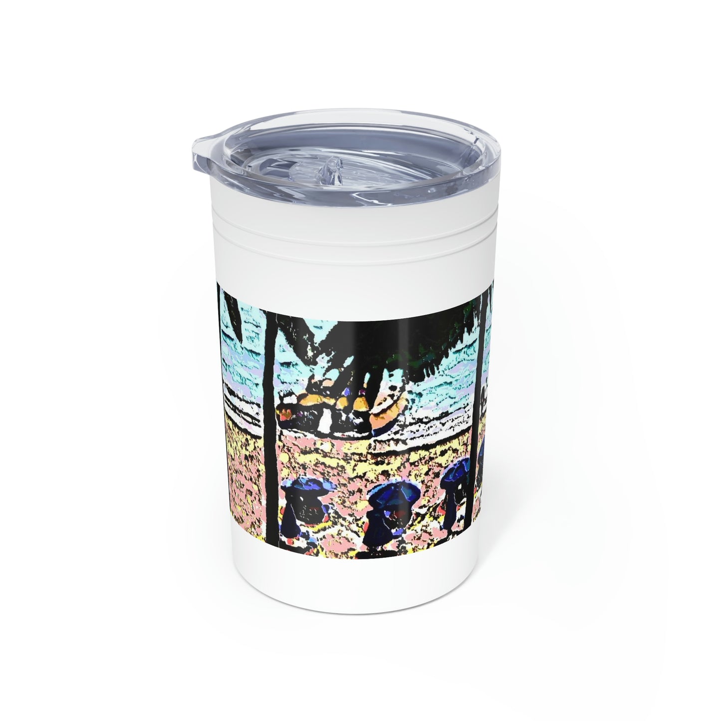 Vacuum Insulated Tumbler, 11oz ... "A Beautiful Beach Amongst The Palms" ... The Outrigger Waikiki, Honolulu, Oahu ... Original Works ...