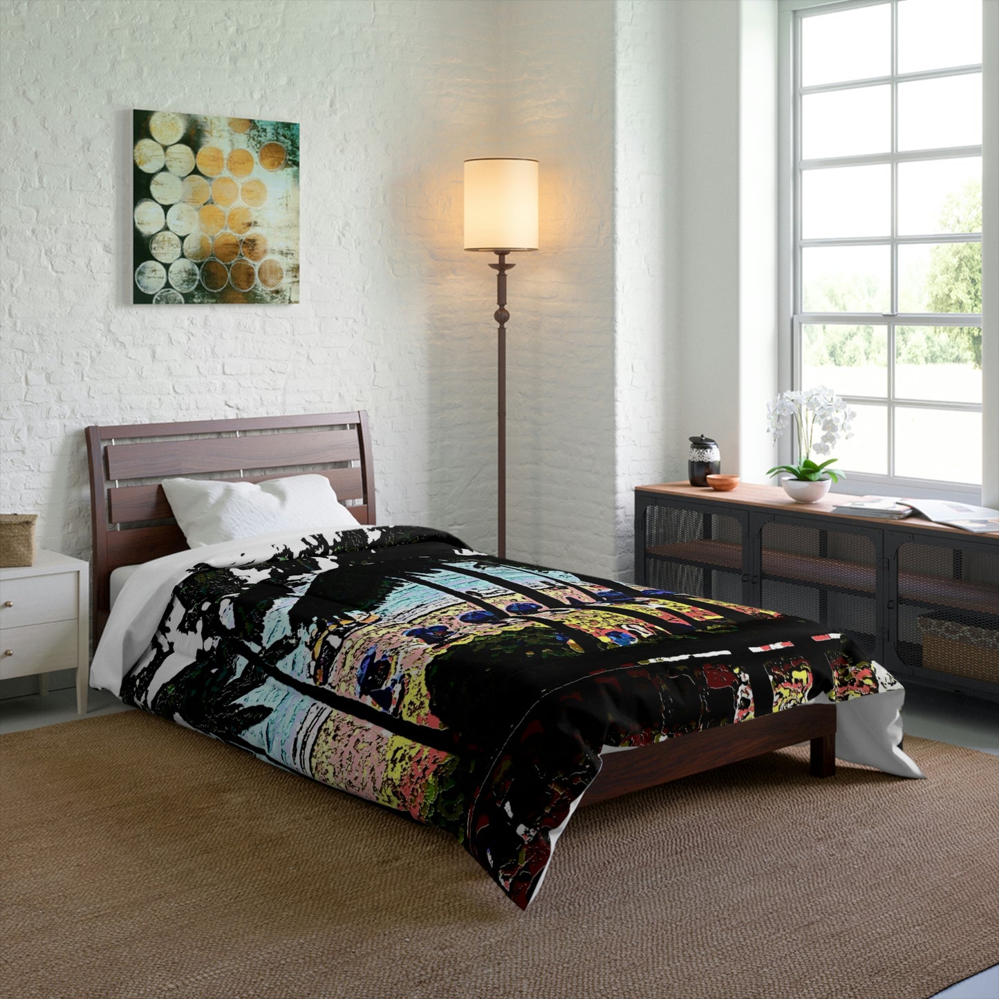 Comforter ... "A Beautiful Beach Amongst The Palms" ... The Outrigger Waikiki, Honolulu, Oahu ... Original Works ...