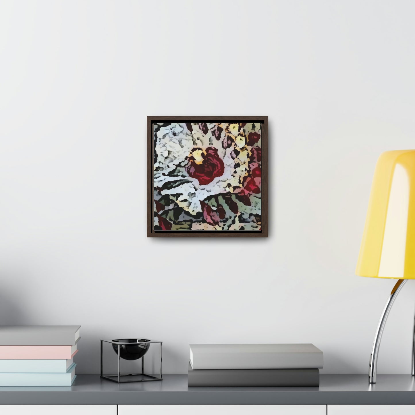 Gallery Canvas Wraps, Square Frame ... "A Friendly Flower" ... Pointsettia 'Pointing' ... Original Works ... (Supplied Photograph) ...