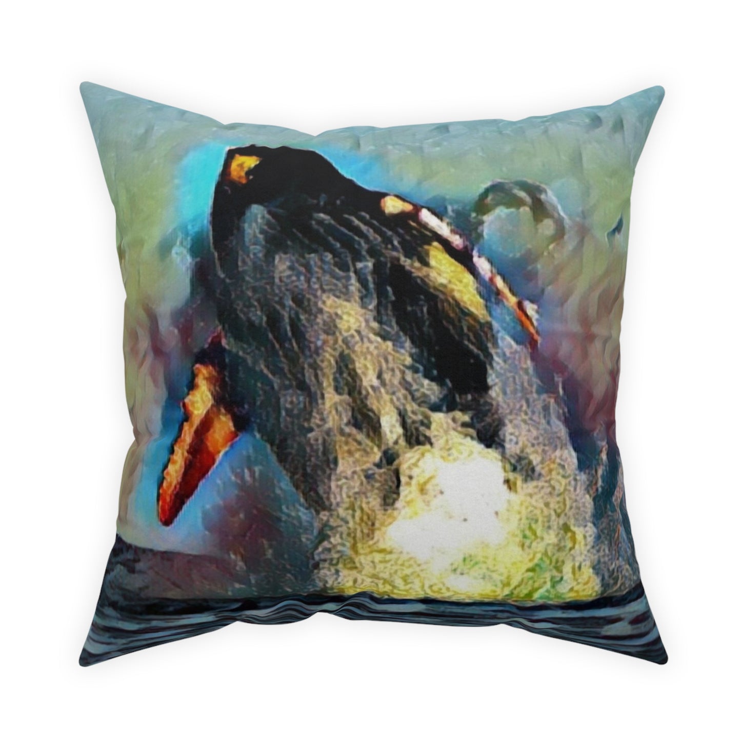Broadcloth Pillow ... An Extraordinary Humpback Breach ... 'With Explosive Energy' ... Family Archives (KPH) ... Circa: 21st Century. Maui, HI ... Original Works ...