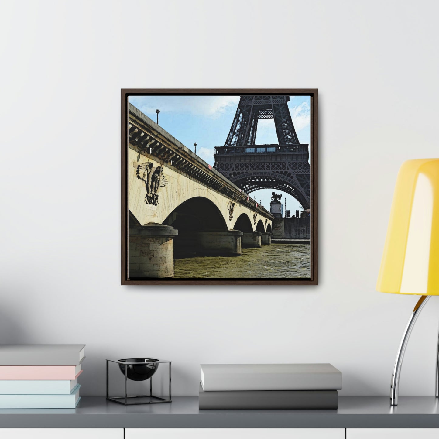 Gallery Canvas Wraps, Square Frame ...  Le Tour D'Eiffel ..."Along The Water" ... Barbara Joan Bonnell-Holt ... Le Voyage De Paris: 1972 ... Original Works ...