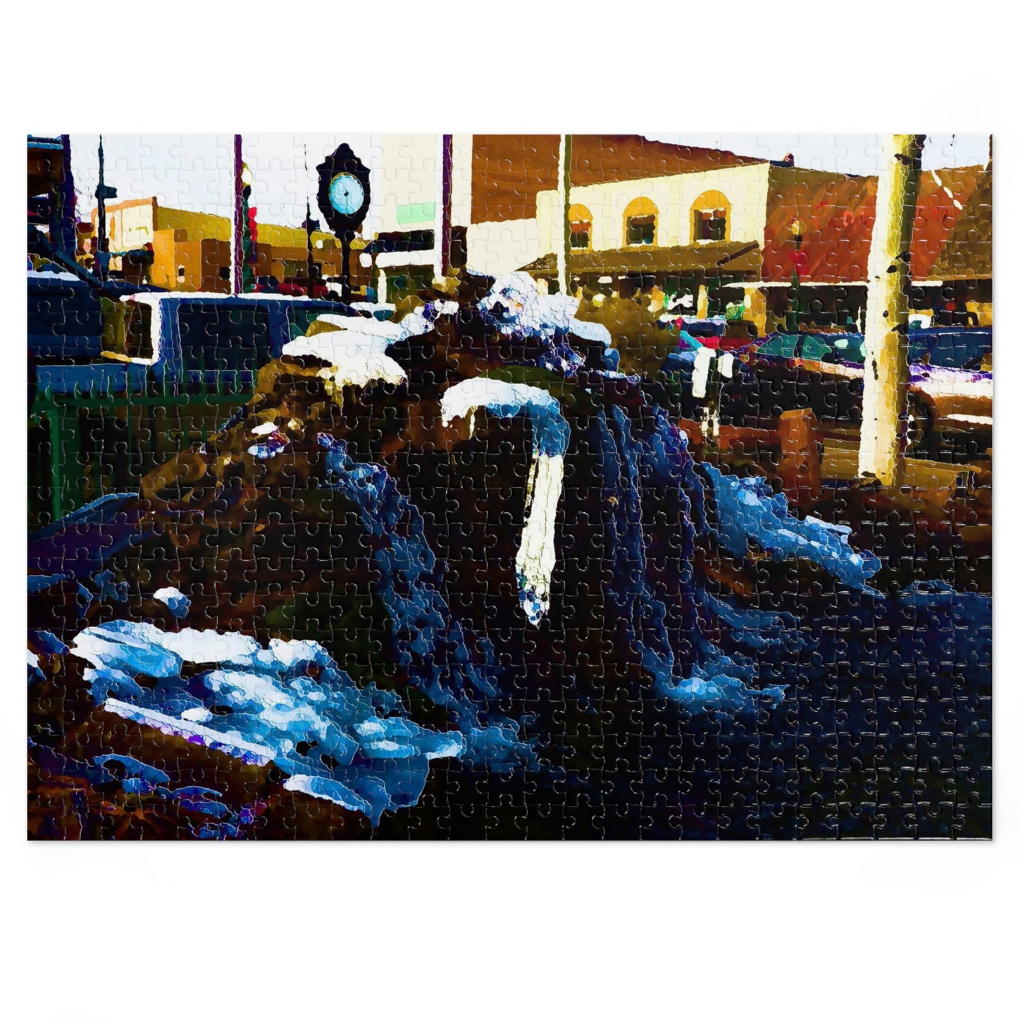 Jigsaw Puzzle (30, 110, 252, 500,1000-Piece) ...  "Ice & Water Sculpted" ... Downtown Grangeville, Idaho ... Adjacent To Irwin Pharmacy ... 5Jan23 ... Original Works ...