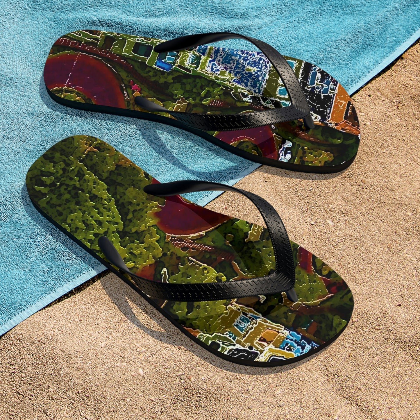 Unisex Flip-Flops ... A Crazy Street ... 'Eight Winding Curve-Switchbacks' ... "Lombard Street, San Francisco, CA' ... Family Archives: 1970's ... Original Works ...