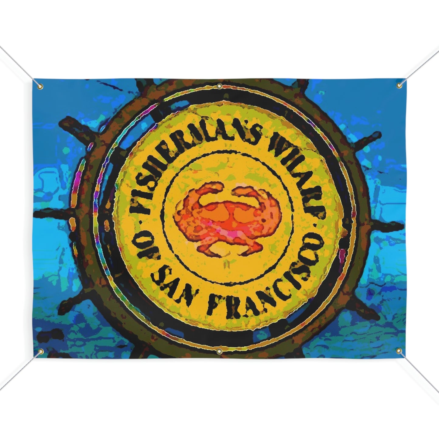 Matte Banner ... "No.9 Fishermen's Grotto - Fishermen's Wharf, SF, California" ... Family Archives: 1970's ... Original Works ...
