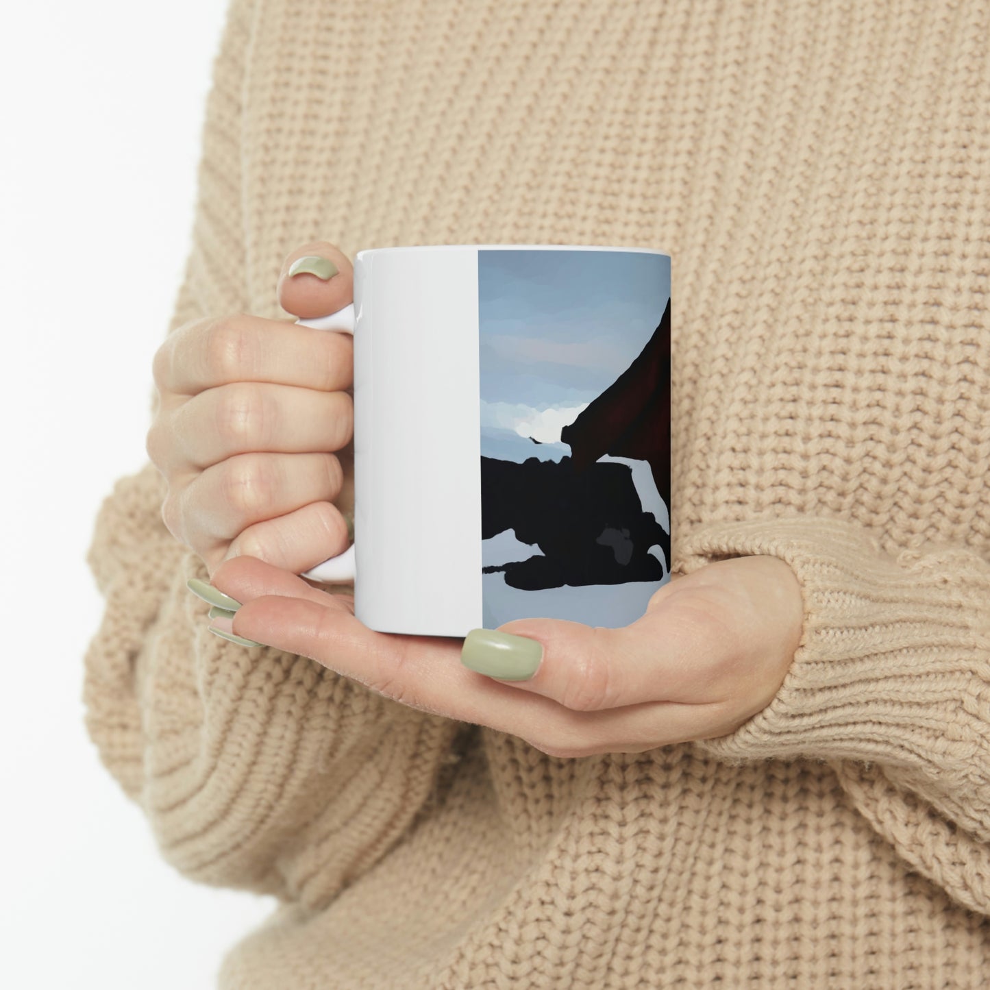 Ceramic Mug 11oz ... After An Intense Snow Storm ... 'Digging Out' ... A Vehicle & Cabin "In The Mountains" ... March 2023 ... Original Works ...