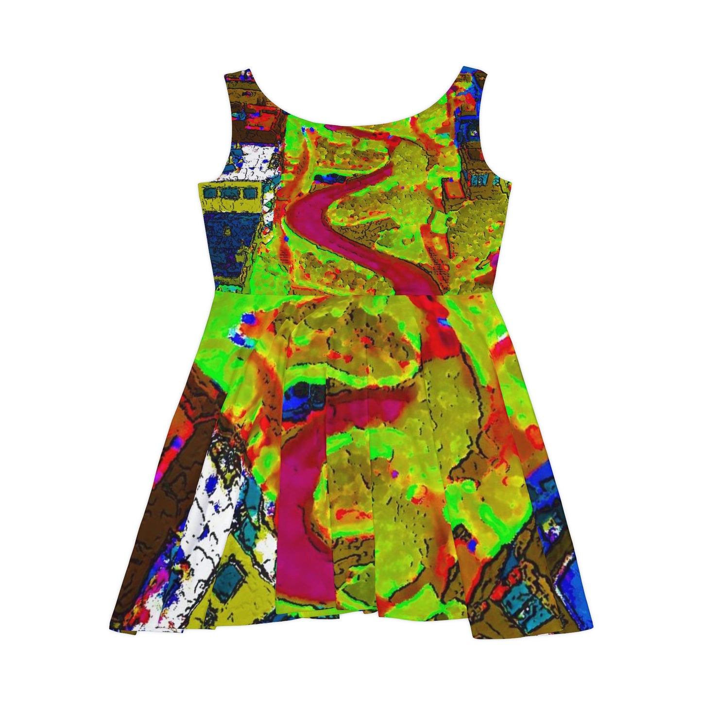 Women's Skater Dress ... A Crazy Street ... 'Eight Winding Curve-Switchbacks' ... "Lombard Street, San Francisco, CA' ... Family Archives: 1970's ... Original Works ...