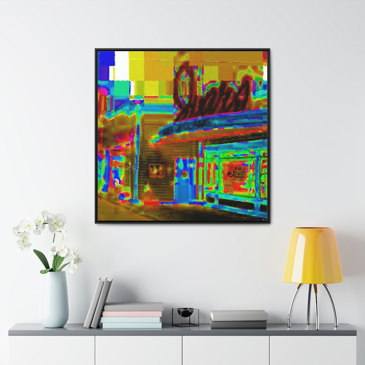 Gallery Canvas Wraps, Square Frame ...  In-A-Hurry & Stressed? ... Remember: Keep "Clam" ... Clam_Happy ...  'Ivars: Seattle Waterfront' ... Personal Archives ... Original Works ...