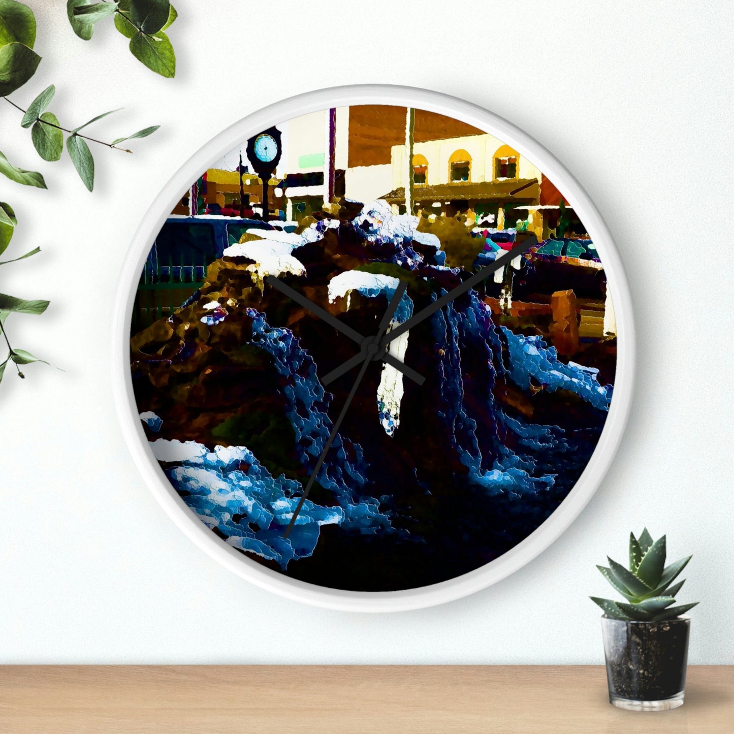 Wall clock ...  "Ice & Water Sculpted" ... Downtown Grangeville, Idaho ... Adjacent To Irwin Pharmacy ... 5Jan23 ... Original Works ...