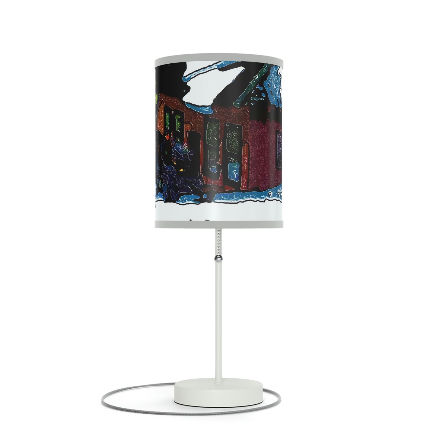 Lamp on a Stand, US|CA plug ... "A Rider Passeth-Through-It" ... Colors Galore & A Bit Of Impressionism ... Original Works. Winter 2021. Central Idaho. Rendering Time: 12 Hours ...