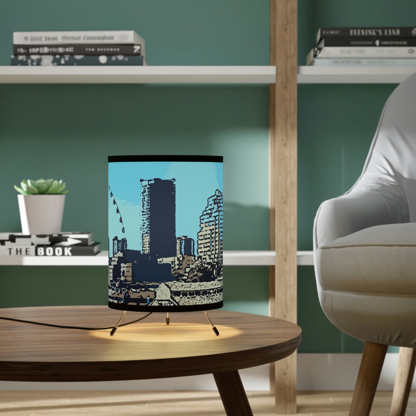 Tripod Lamp with High-Res Printed Shade, US\CA plug ... That Classic Wheel ... 'Seattle's Wheel' ... & Old Classic Waterside Vendors ...  'Family Archives' ... Original Works ...