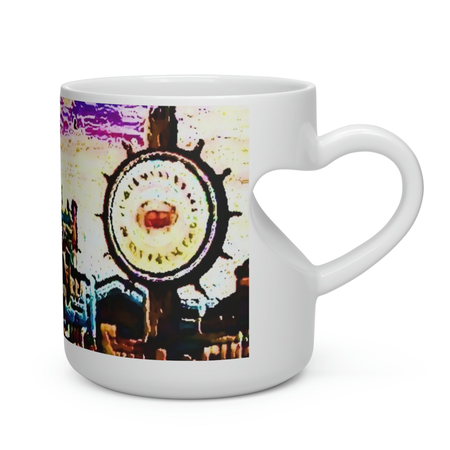 Heart Shape Mug ...  "No.9 Fishermen's Grotto - Fishermen's Wharf, SF, California" ... Family Archives: 1970's ... Original Works ...