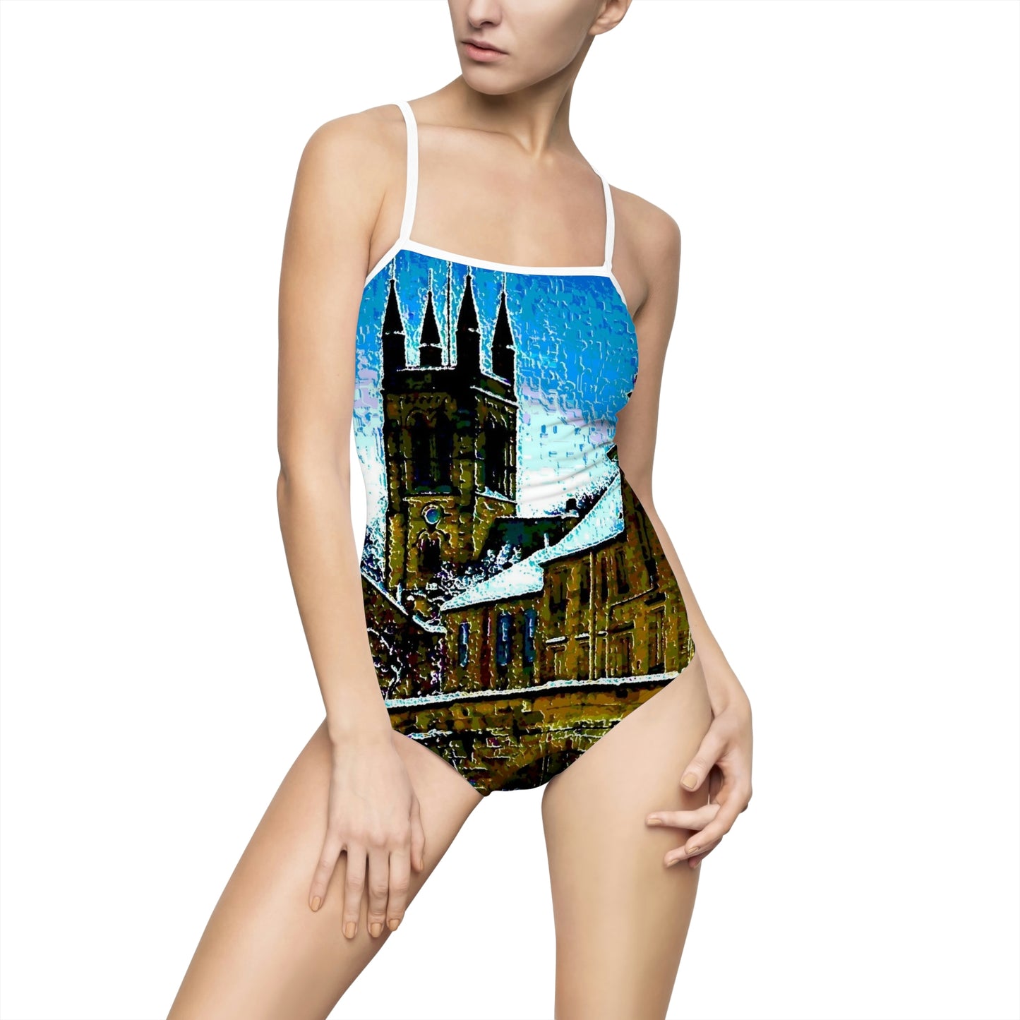Women's One-piece Swimsuit ... Walikng The Streets & Alleys ... 'Strolling The Canals ... '  ... Original Works  ...