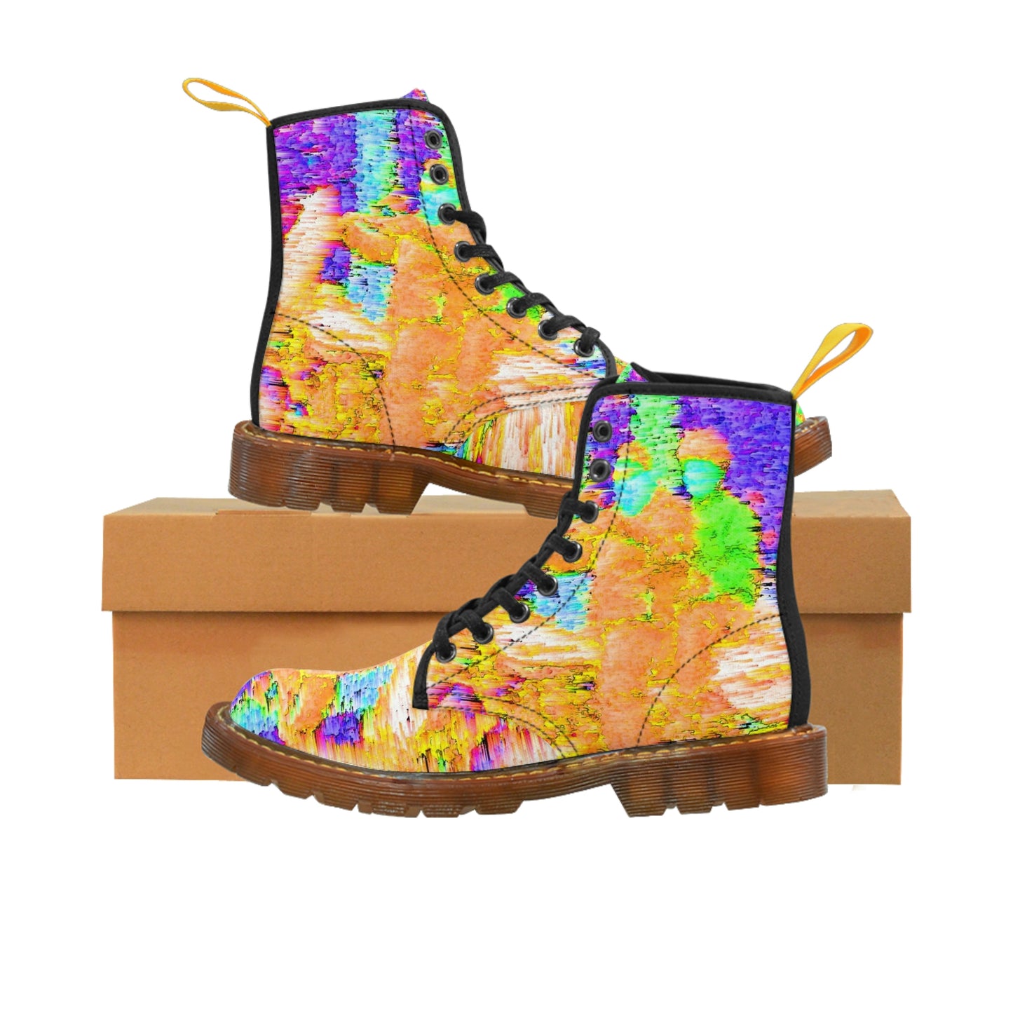 Men's Canvas Boots ... "Hang On Babe ... Fuel Level's Low ... Gotta Hit The Juice For A Bit ... Expect 150mph For-A-Stretch'  ... Original Works ...