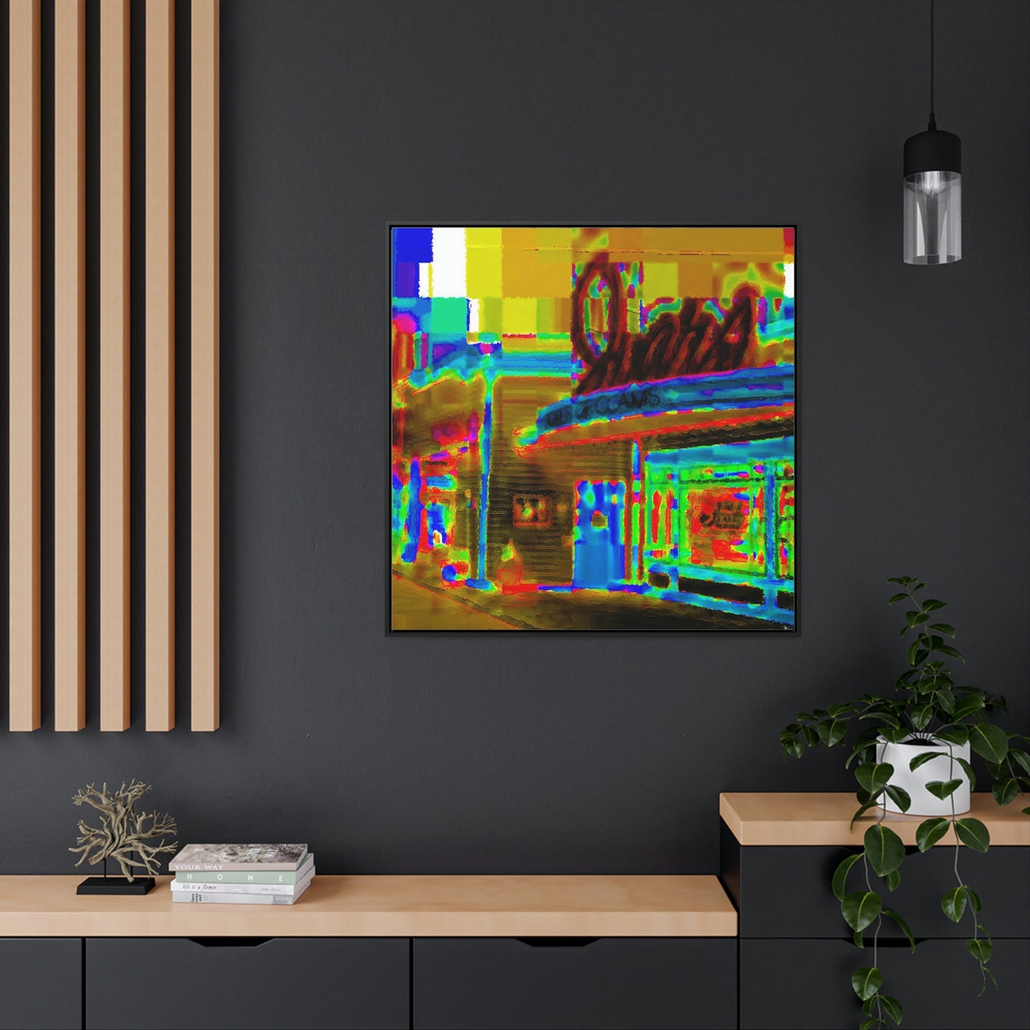 Gallery Canvas Wraps, Square Frame ...  In-A-Hurry & Stressed? ... Remember: Keep "Clam" ... Clam_Happy ...  'Ivars: Seattle Waterfront' ... Personal Archives ... Original Works ...