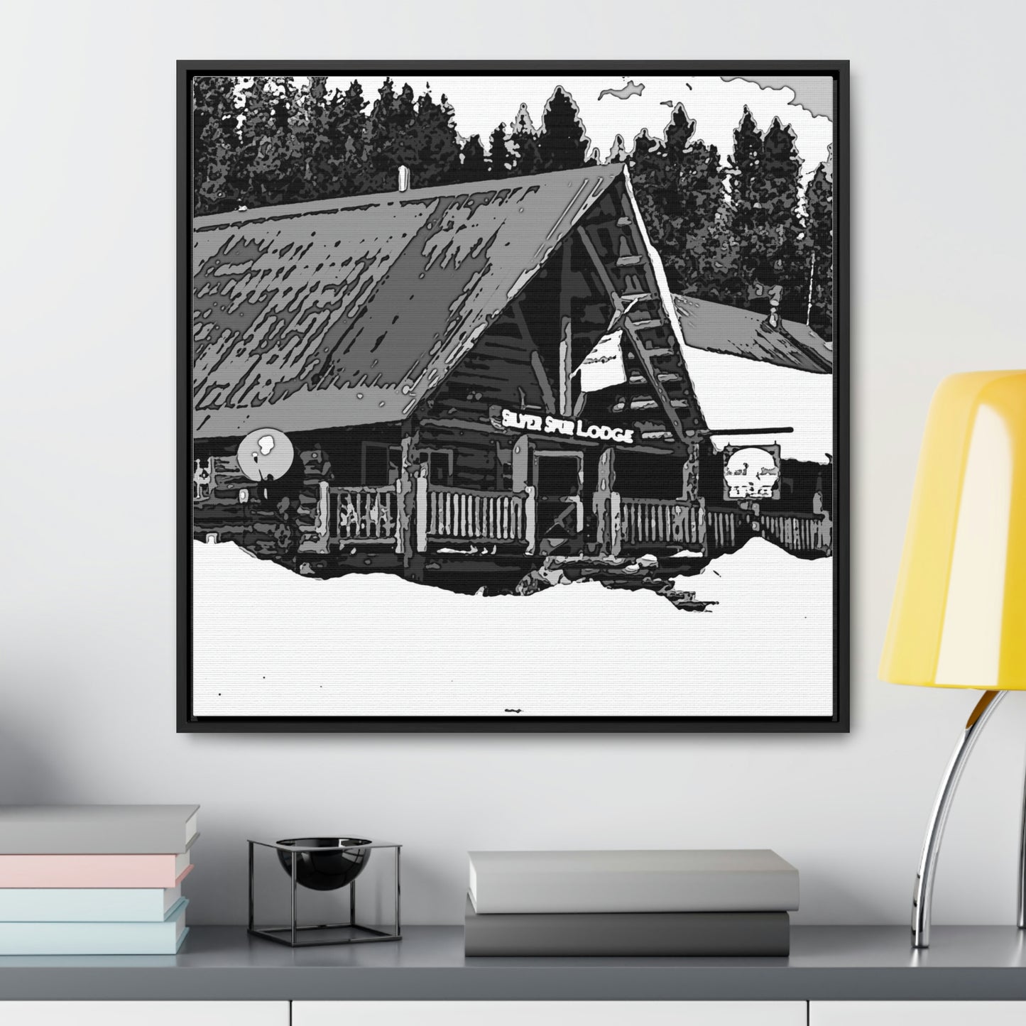 Gallery Canvas Wraps, Square Frame ... A Beautiful Lodge & Back-Country Outfitter In A Mountain Town ... 'Dixie, Idaho, November 2022' ... Original Works ...