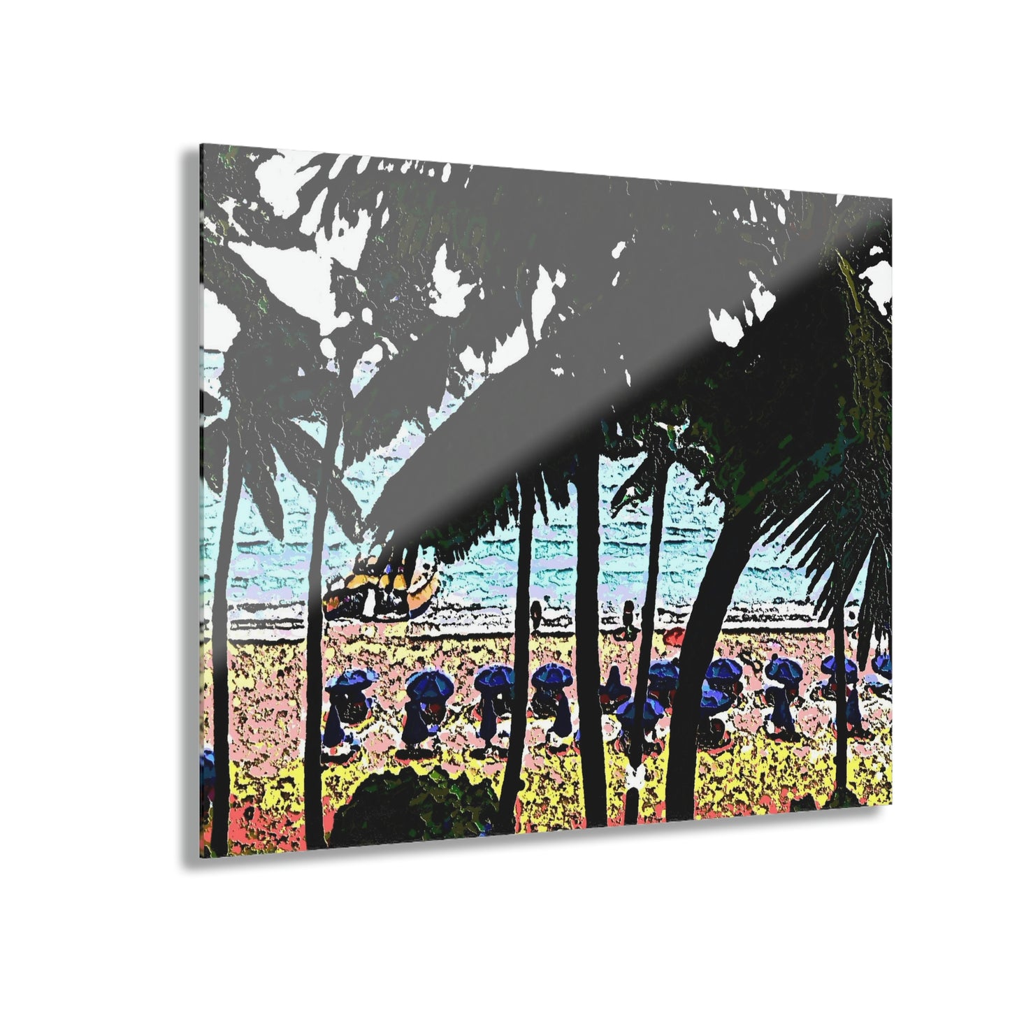 Acrylic Prints (French Cleat Hanging) ... "A Beautiful Beach Amongst The Palms" ... The Outrigger Waikiki, Honolulu, Oahu ... Original Works ...