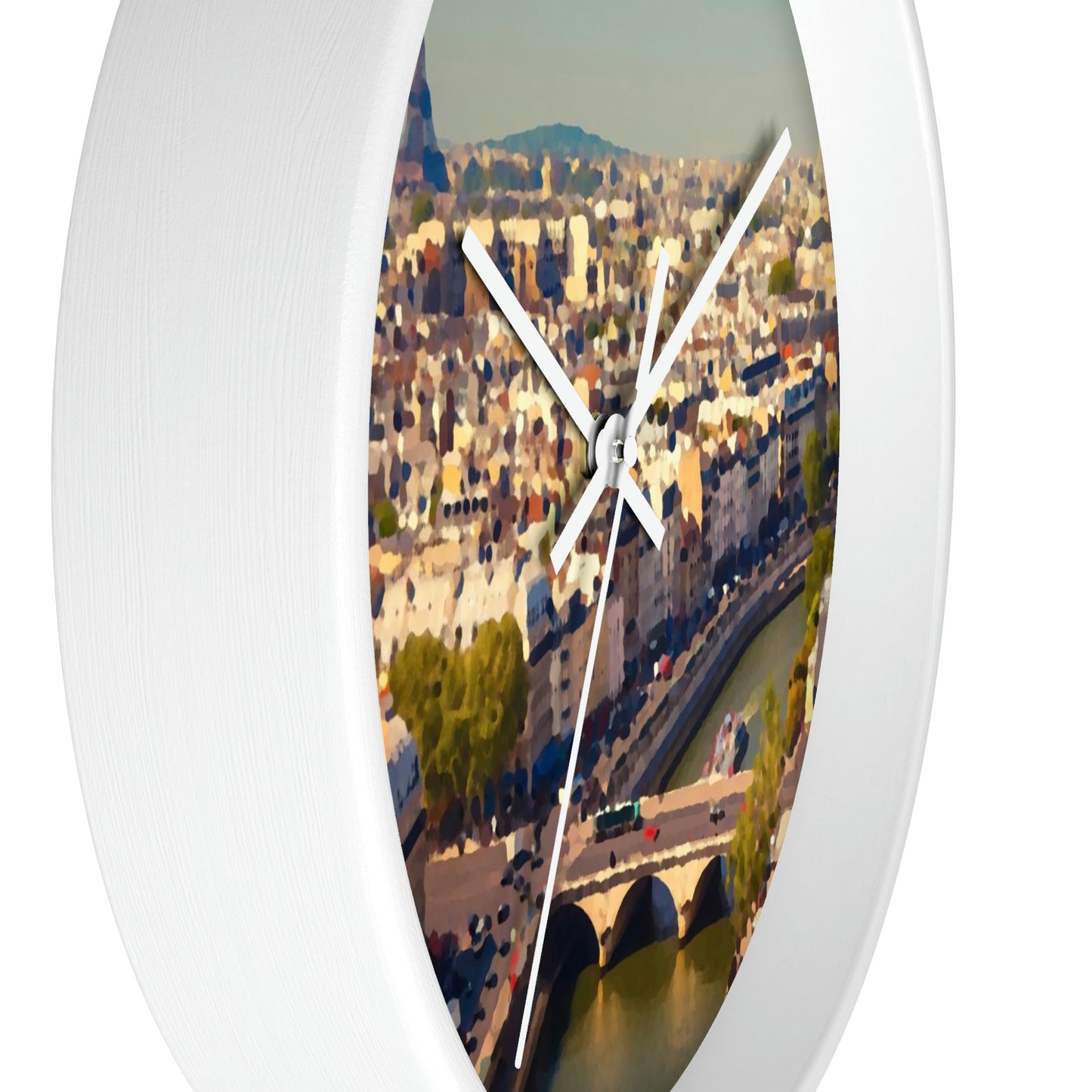 Wall clock ... Au Paris ... "Along The River Seine" ... Barbara Joan Bonnel-Holt: 1972 ... Original Works ...