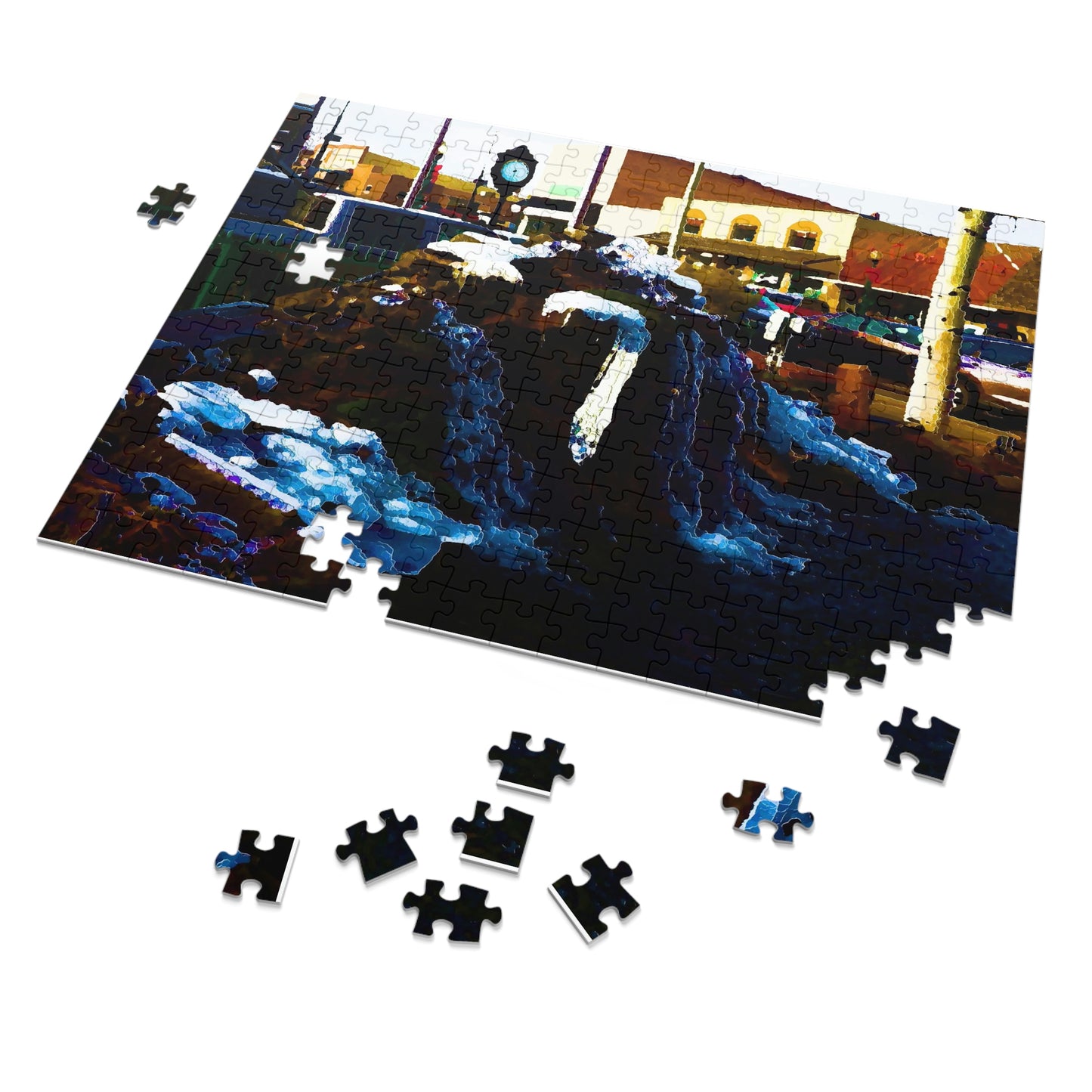 Jigsaw Puzzle (30, 110, 252, 500,1000-Piece) ...  "Ice & Water Sculpted" ... Downtown Grangeville, Idaho ... Adjacent To Irwin Pharmacy ... 5Jan23 ... Original Works ...