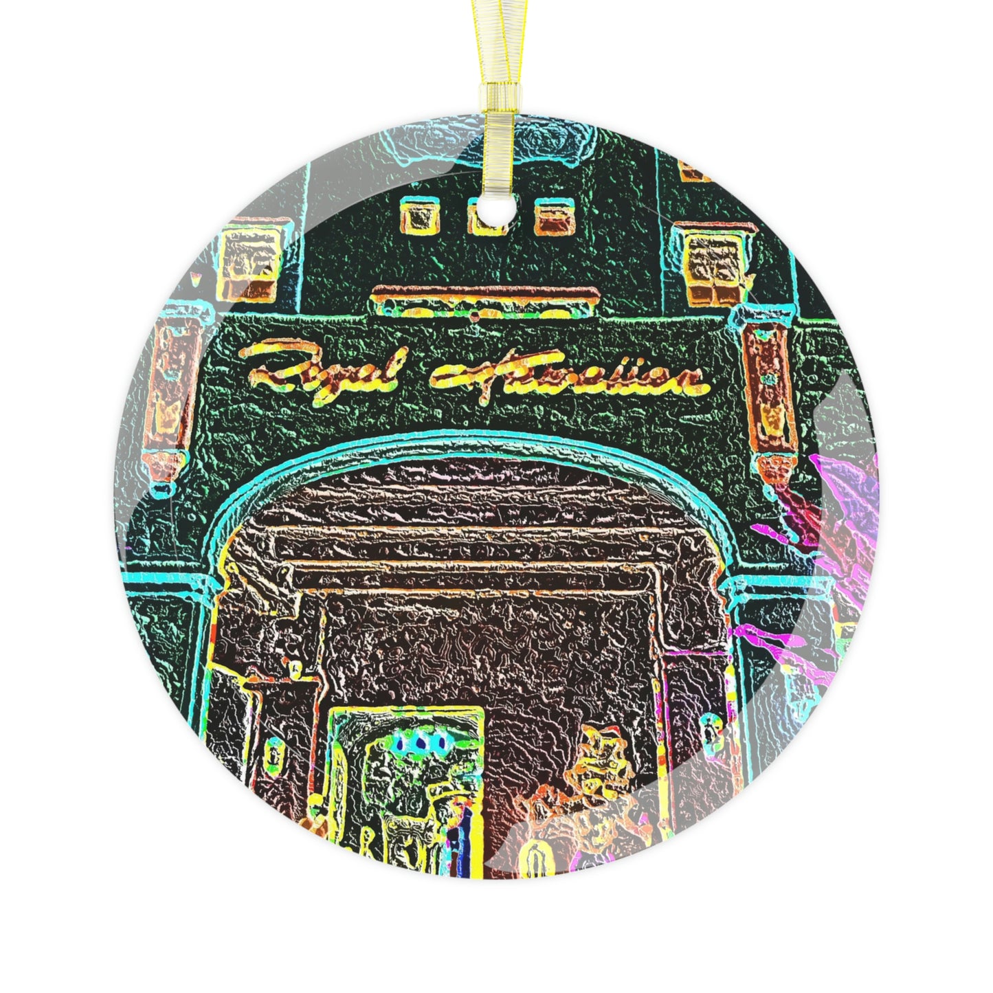 Glass Ornament ... "La Grande Entree" At: 'The Pink Palace' ... The Royal Hawai'ian ... Honolulu, HI ... '27Oct2014' ... Original Works ...