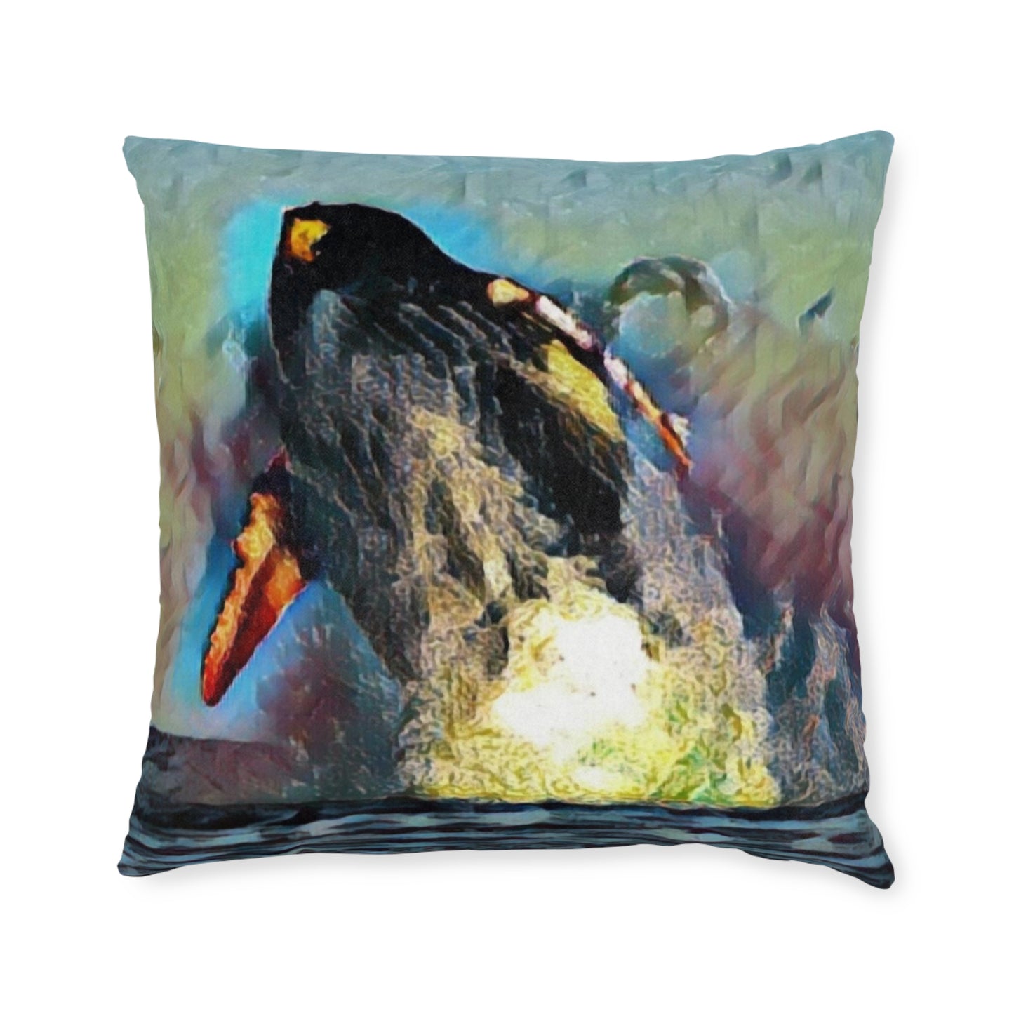 Square Pillow ... An Extraordinary Humpback Breach ... 'With Explosive Energy' ... Family Archives (KPH) ... Circa: 21st Century. Maui, HI ... Original Works ...