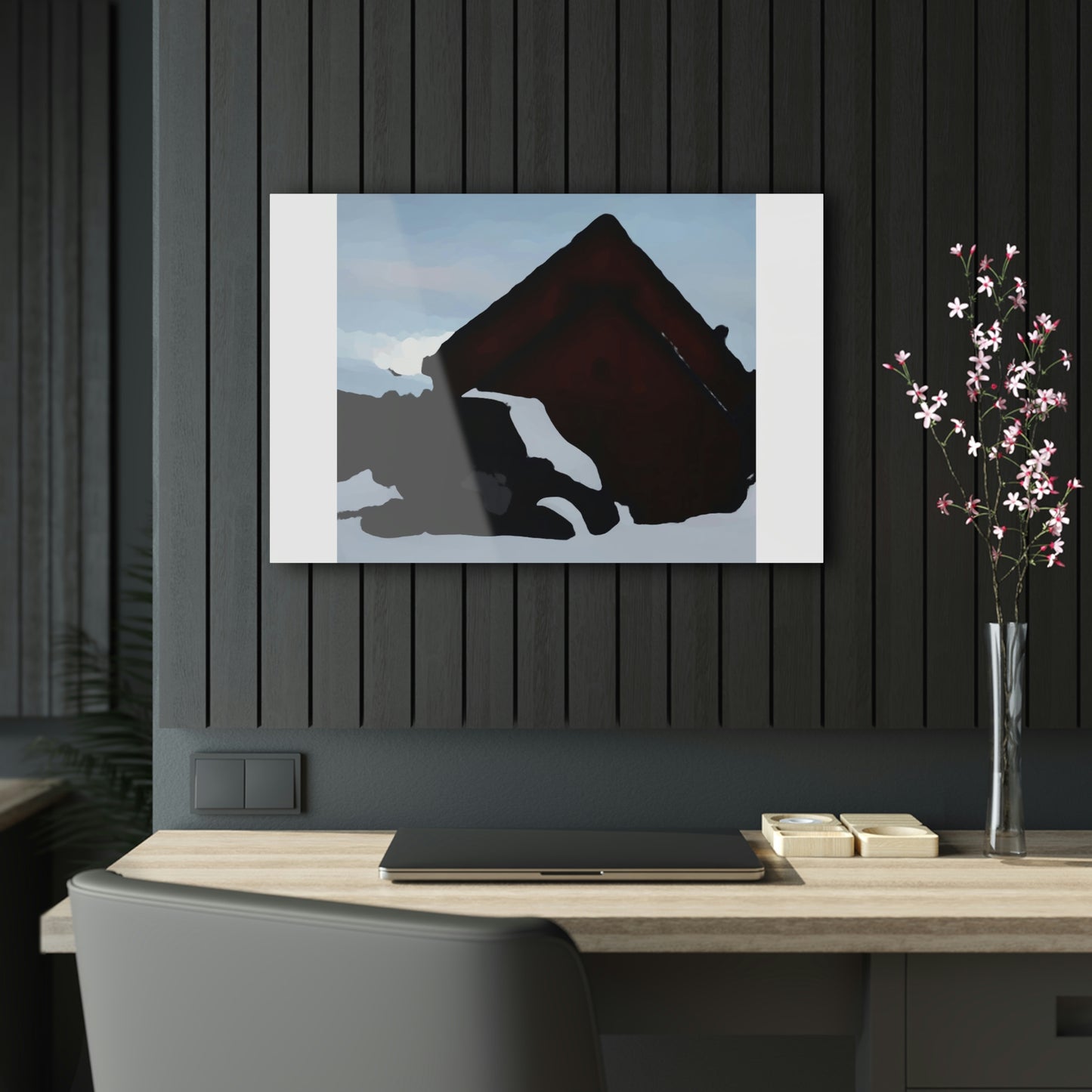 Acrylic Prints ... After An Intense Snow Storm ... 'Digging Out' ... A Vehicle & Cabin "In The Mountains" ... March 2023 ... Original Works ...